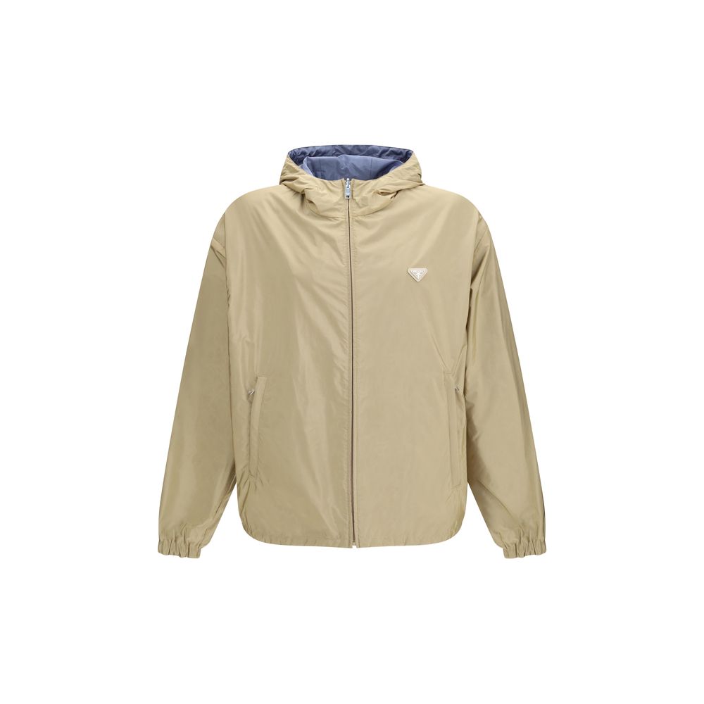 Prada Beige Recycled Polyamide Shell Men's Jacket