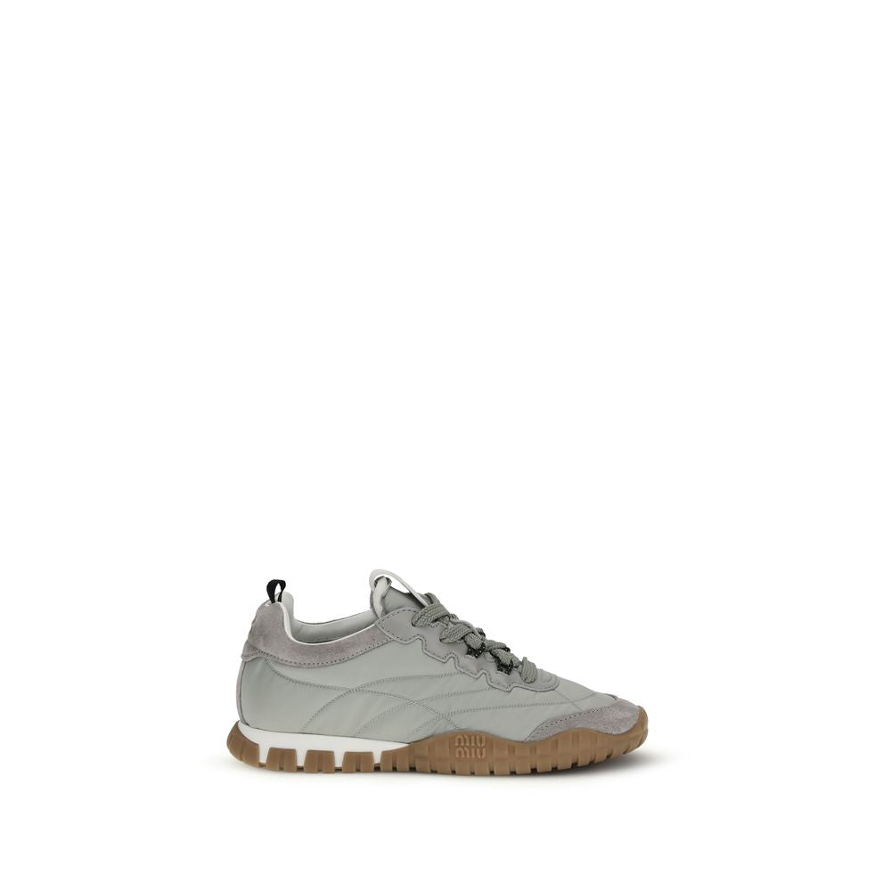 Miu Miu Gray Recycled Polyamide Athletic Women's Sneakers