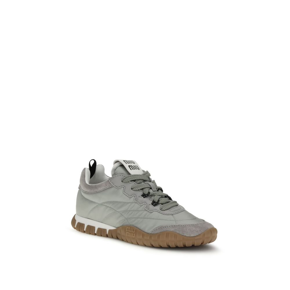Miu Miu Gray Recycled Polyamide Athletic Women's Sneakers