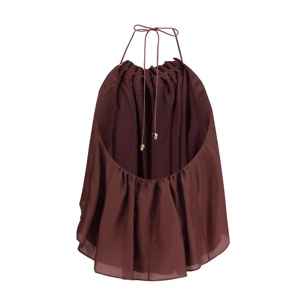 Zimmermann Bordeaux Silk Sleeveles Women's T-Shirt