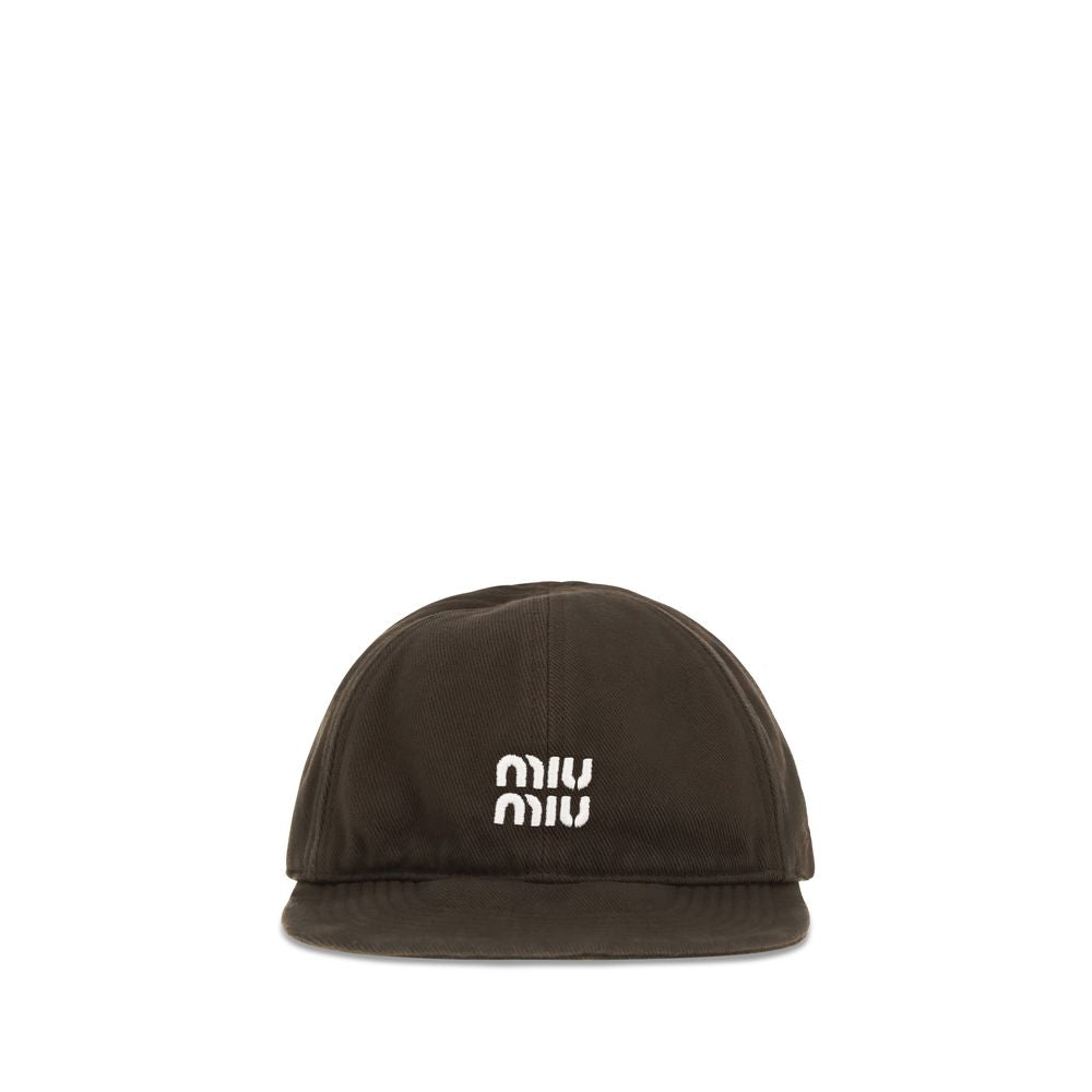 Miu Miu Brown Cotton Cap (Baseball Women's Hat)