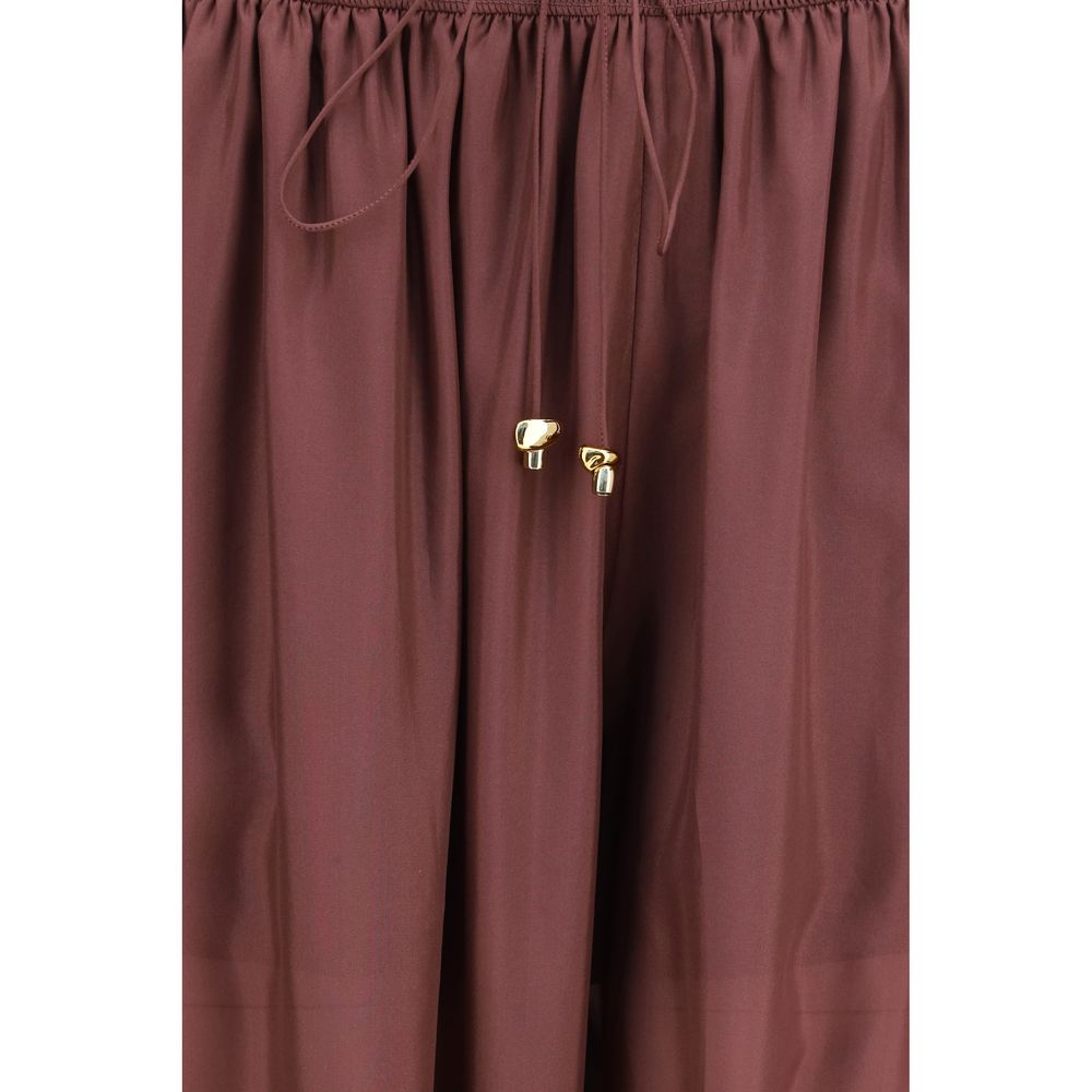 Zimmermann Bordeaux Silk Casual Women's Pants