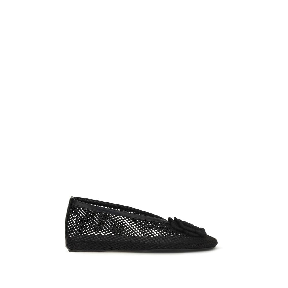 Ganni Black Polyethylene Ballet Women's Flats