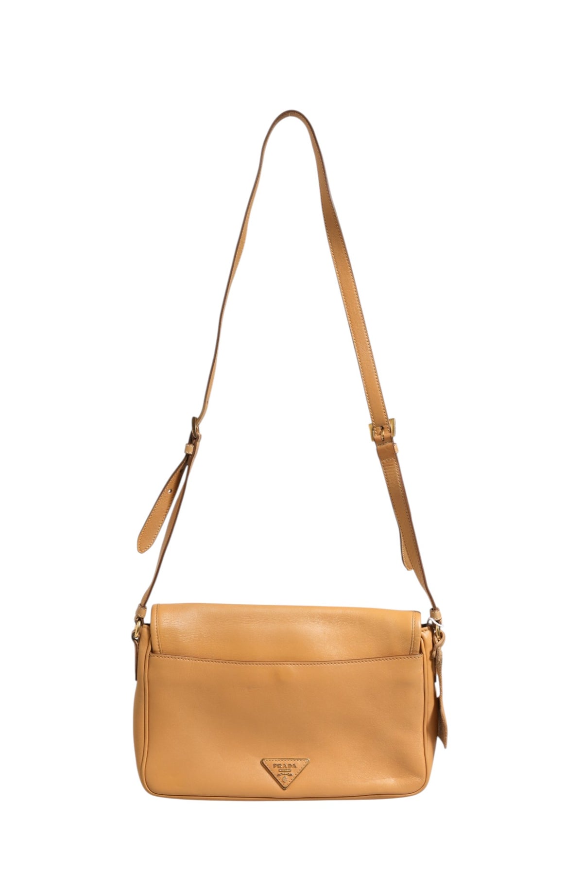 Prada Sidonie Beige Pebble Leather shoulder Women's bag (Pre-Owned)