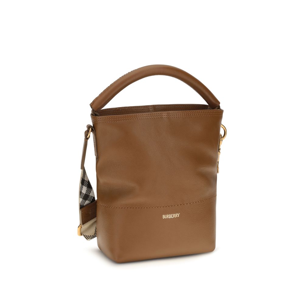 Burberry Brown Calf Leather Bos Taurus Backet Women's Bag