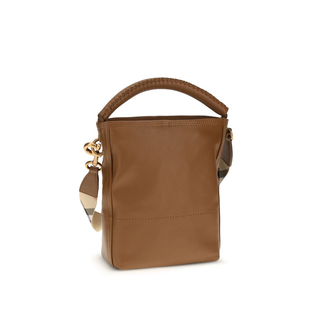 Burberry Brown Calf Leather Bos Taurus Backet Women's Bag