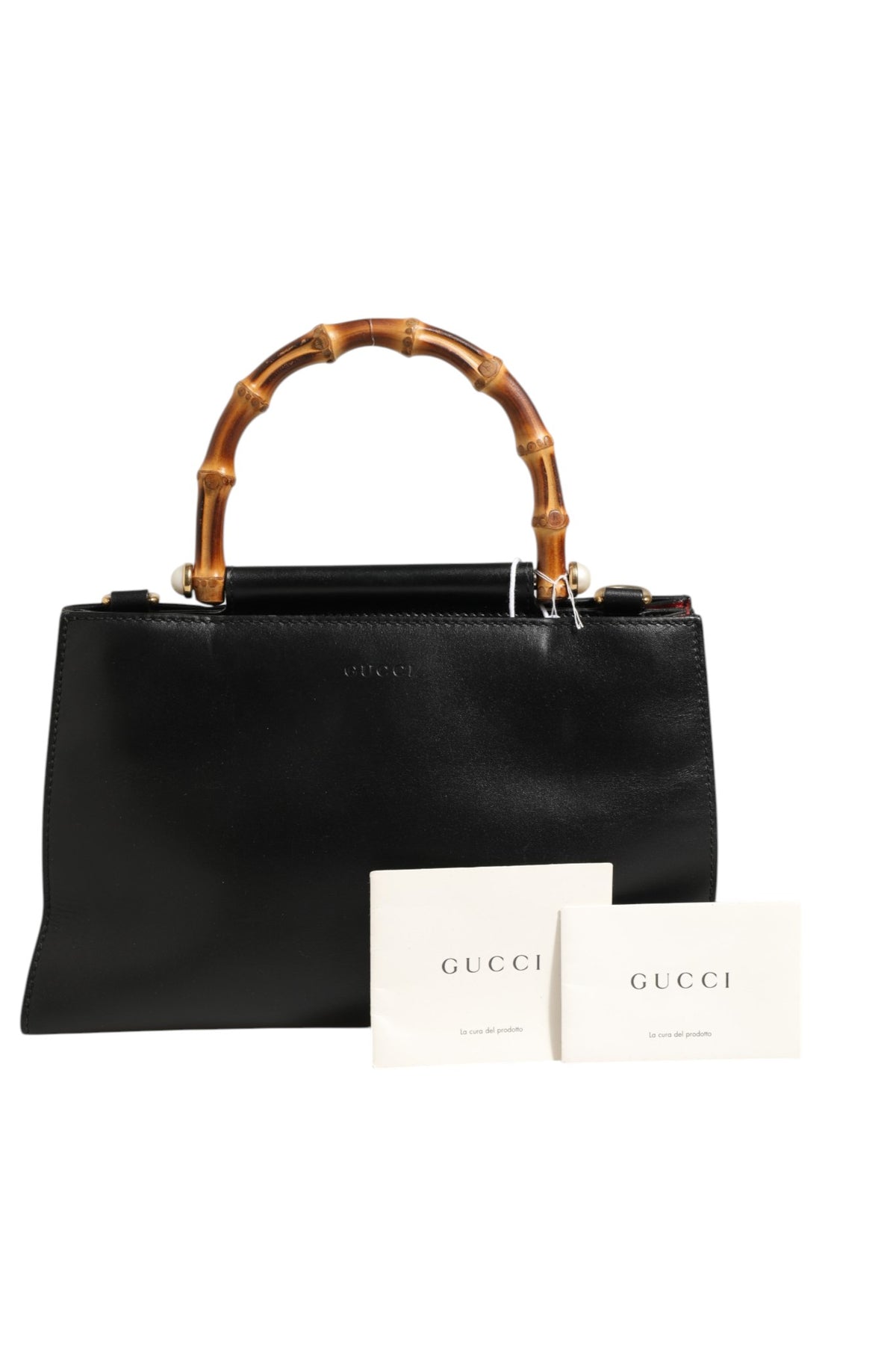 Gucci Nymphaea Bamboo Top Handle Leather Women's Bag (Pre-Owned)