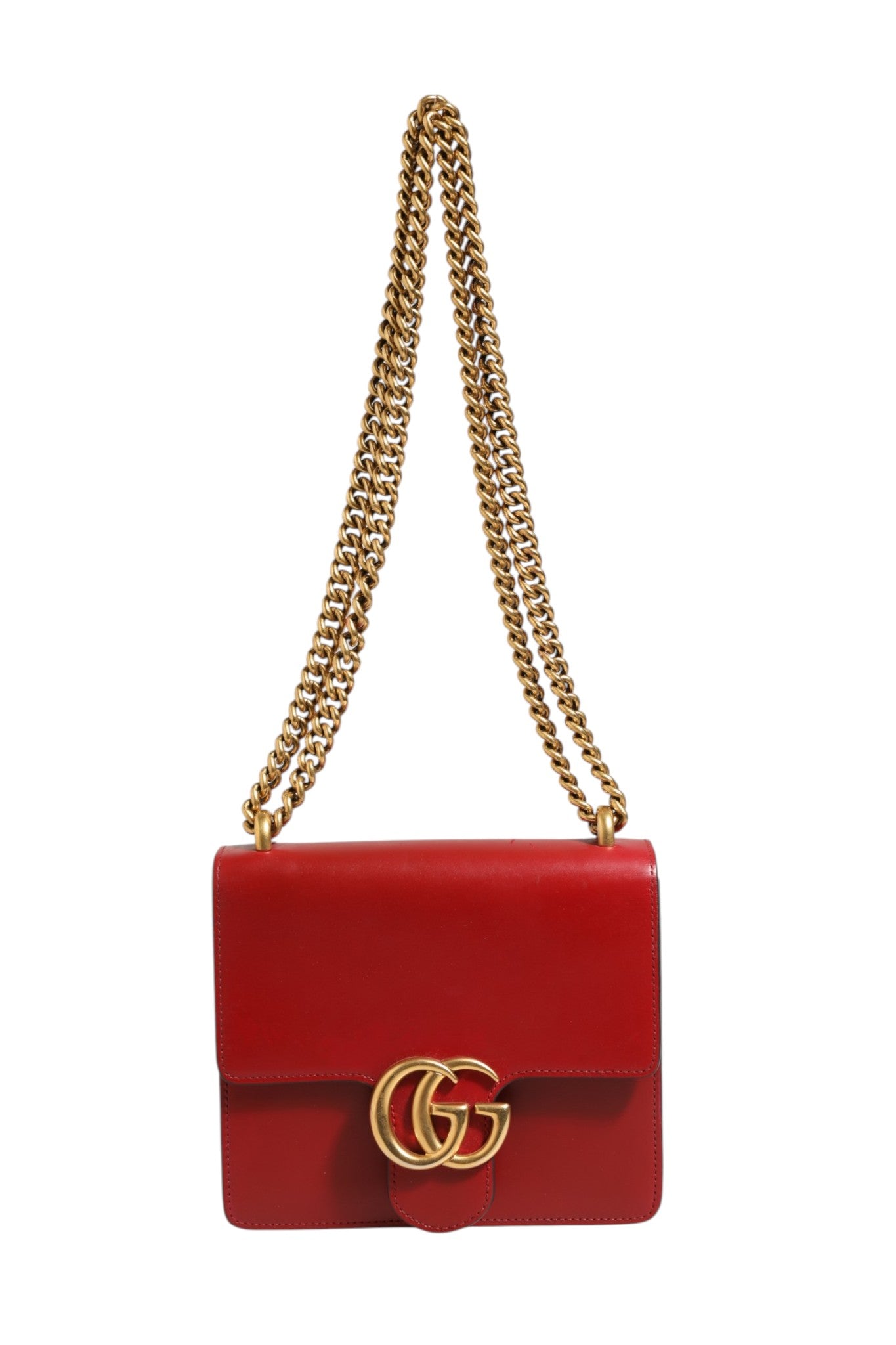Gucci Marmont small shoulder bag in Rosso Ancora red Women's leather (Pre-Owned)