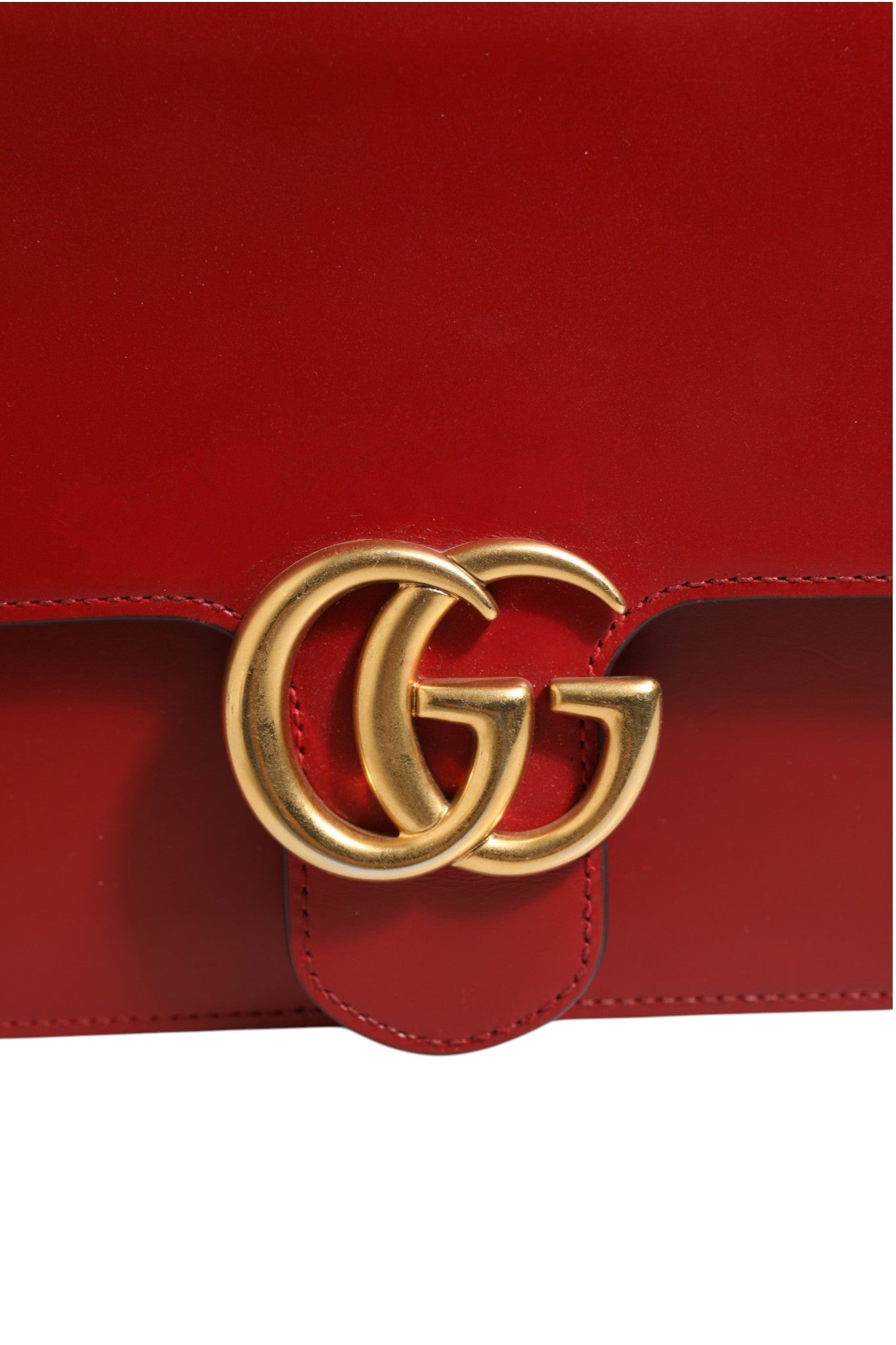 Gucci Marmont small shoulder bag in Rosso Ancora red Women's leather (Pre-Owned)
