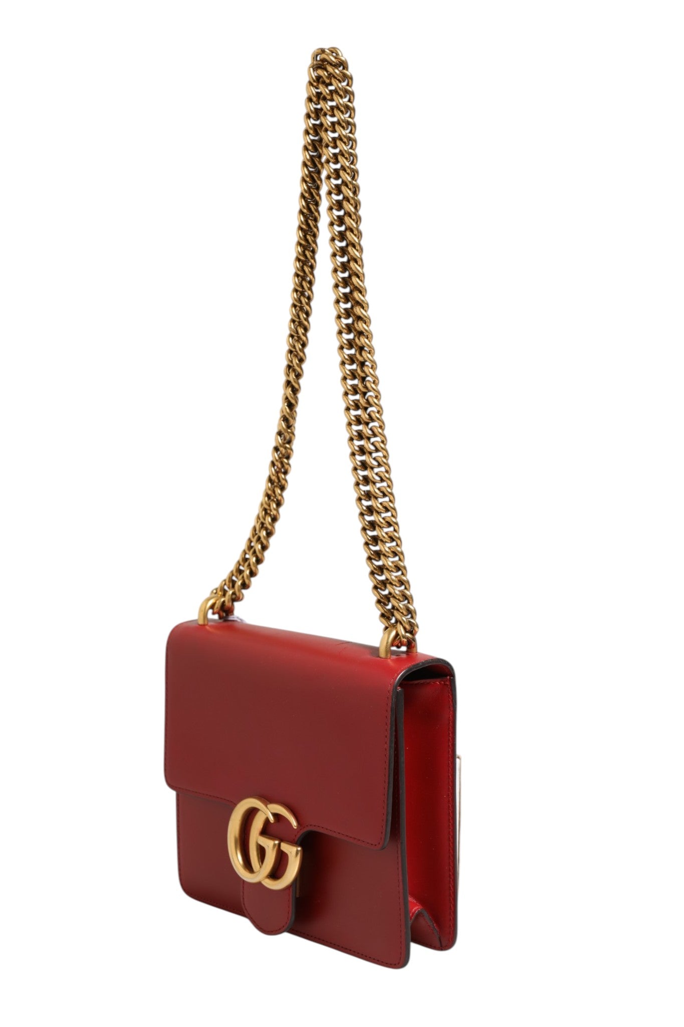 Gucci Marmont small shoulder bag in Rosso Ancora red Women's leather (Pre-Owned)