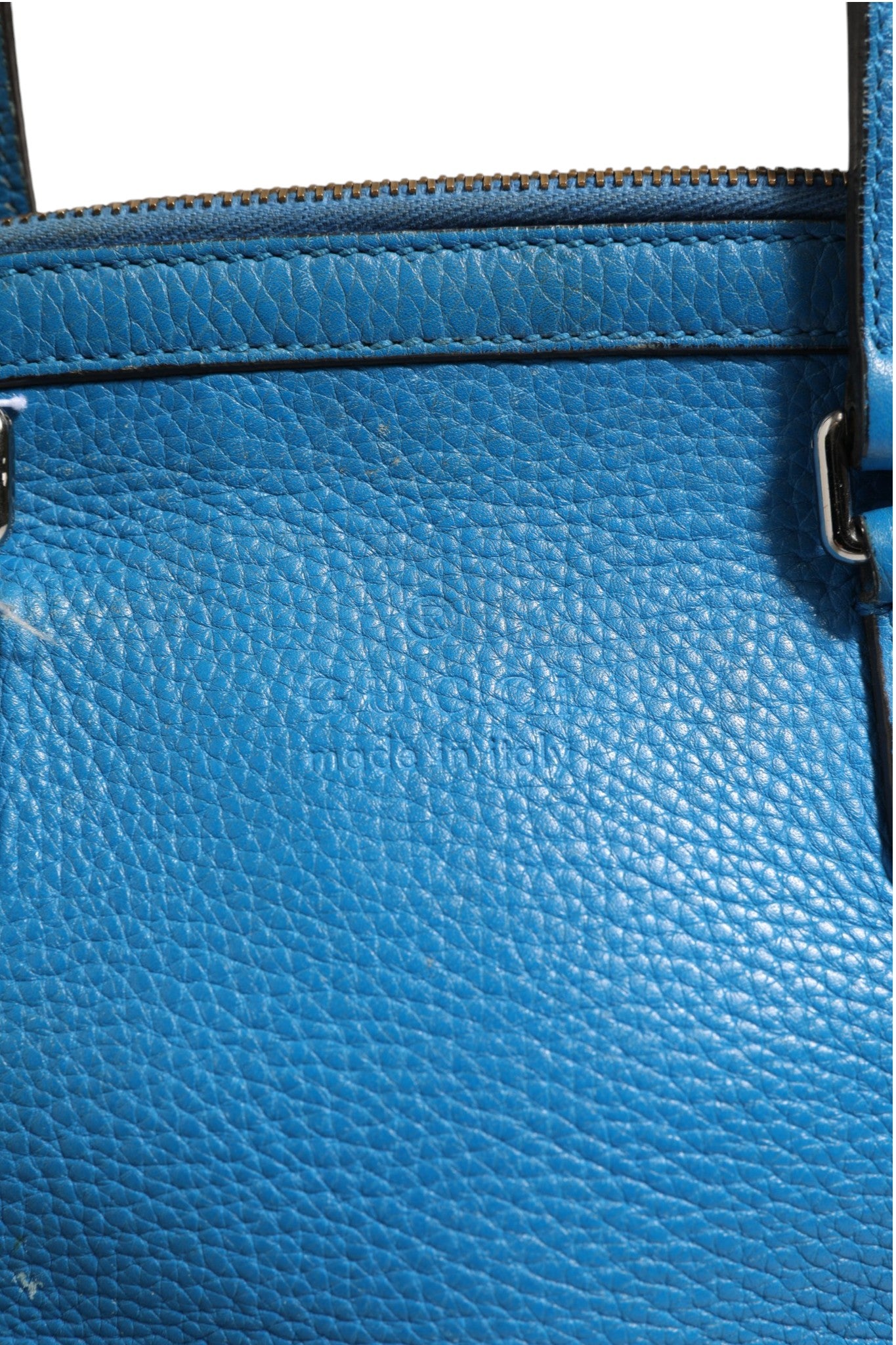 Gucci Blue Leather Dome Women's Handbag (Pre-Owned)