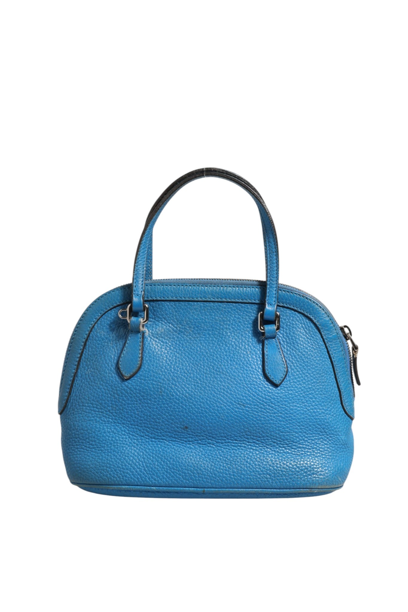 Gucci Blue Leather Dome Women's Handbag (Pre-Owned)
