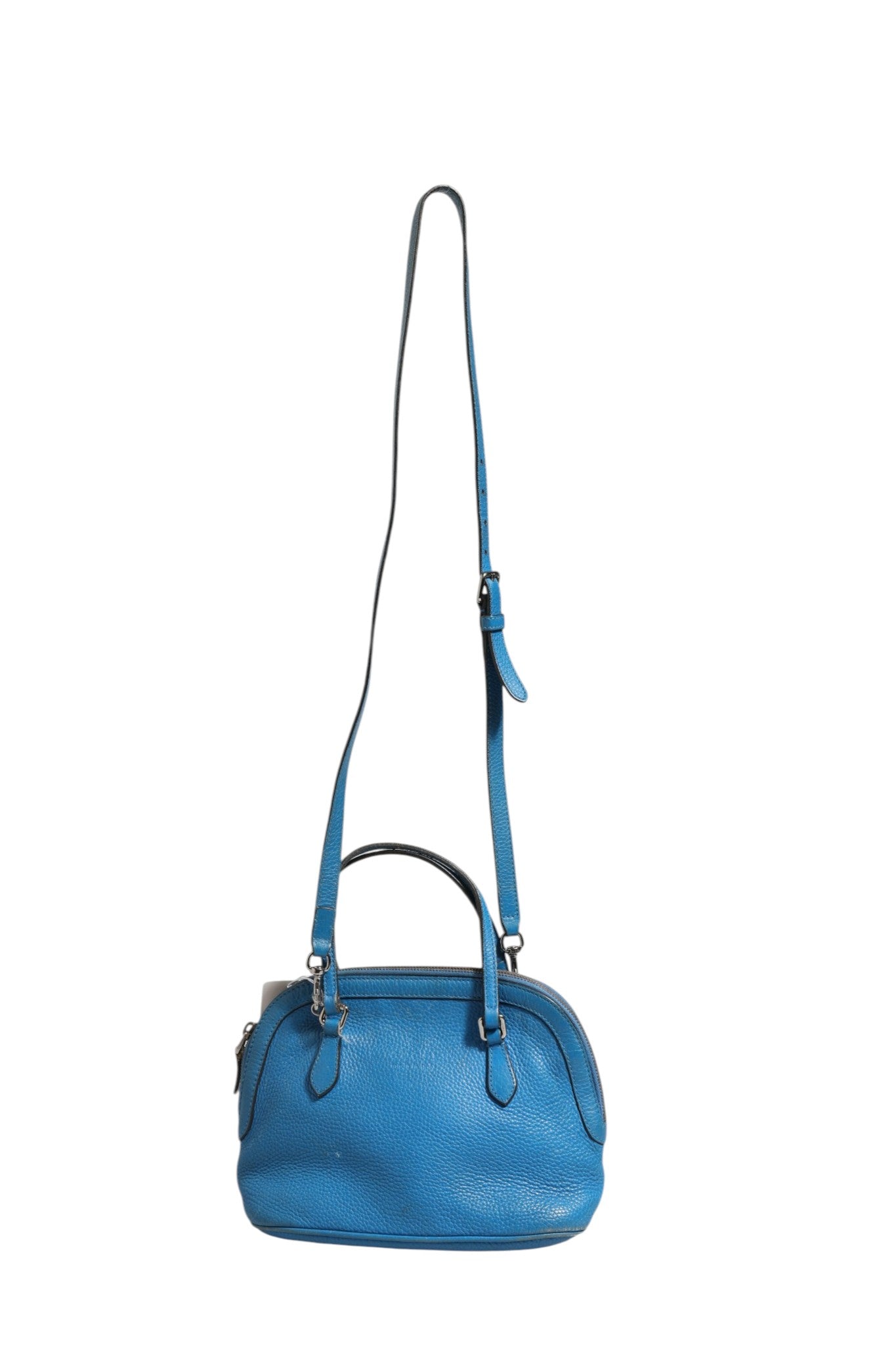 Gucci Blue Leather Dome Women's Handbag (Pre-Owned)