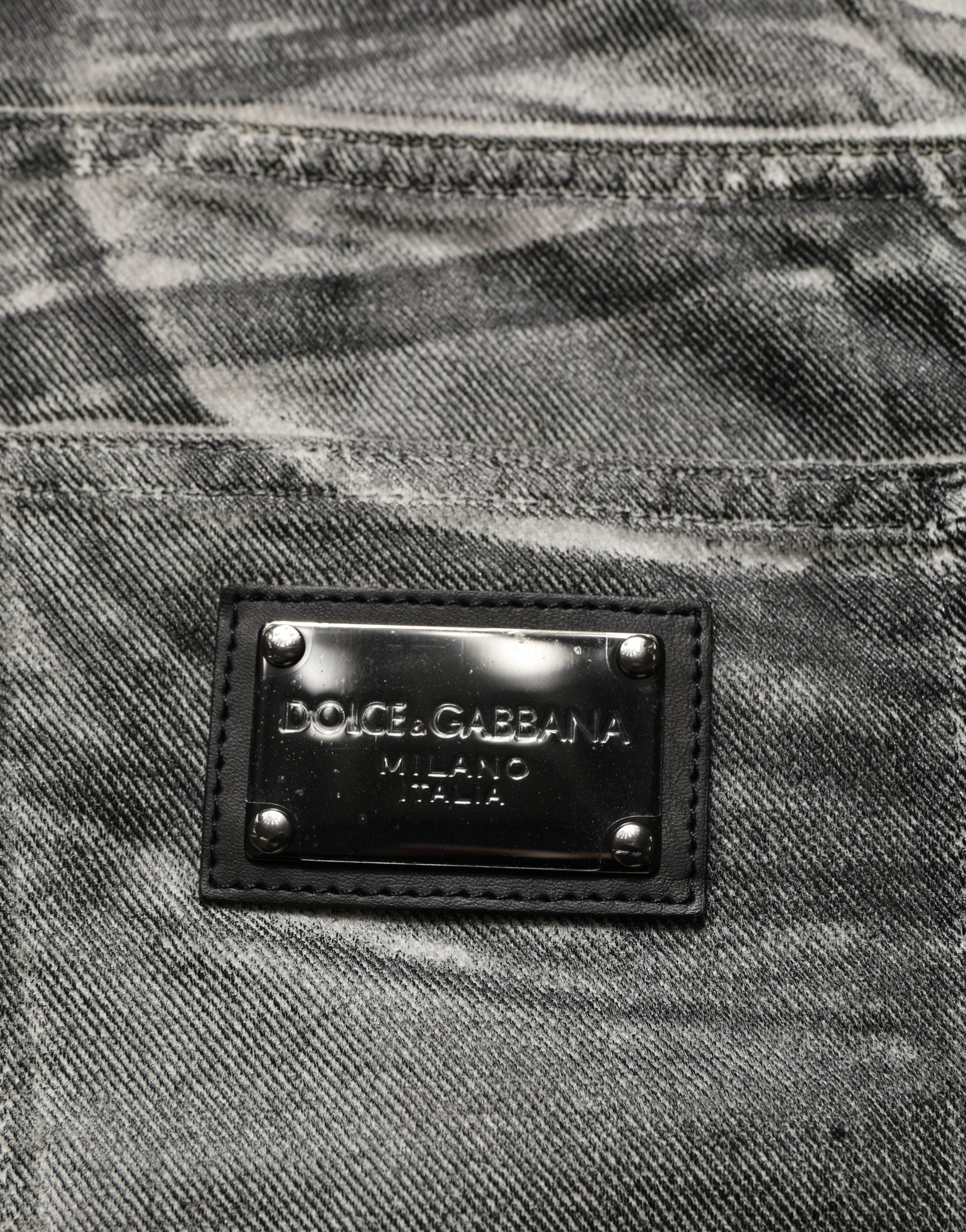 Dolce & Gabbana Grey Washed Mid Waist Straight Denim Men's Jeans