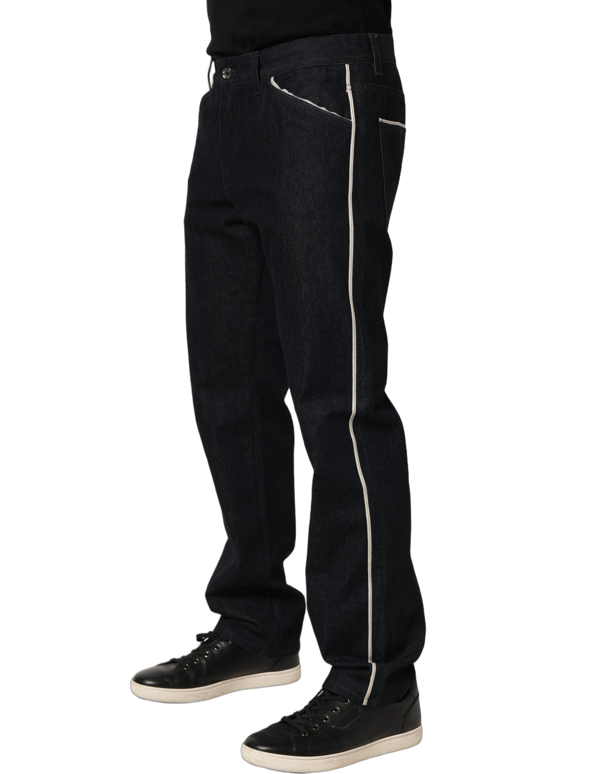 Dolce & Gabbana Black Cotton Mid Waist Classic Men Denim Men's Jeans