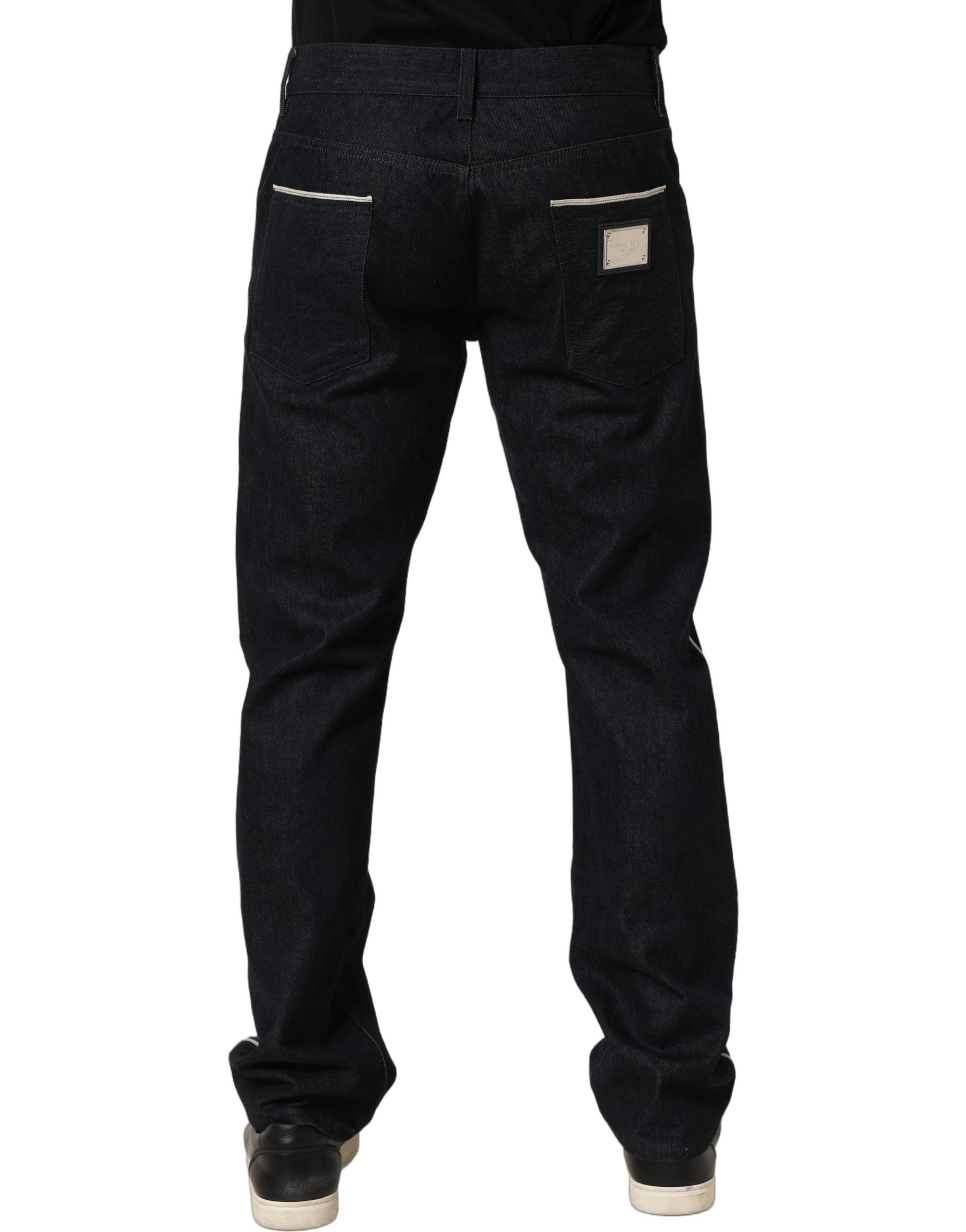 Dolce & Gabbana Black Cotton Mid Waist Classic Men Denim Men's Jeans