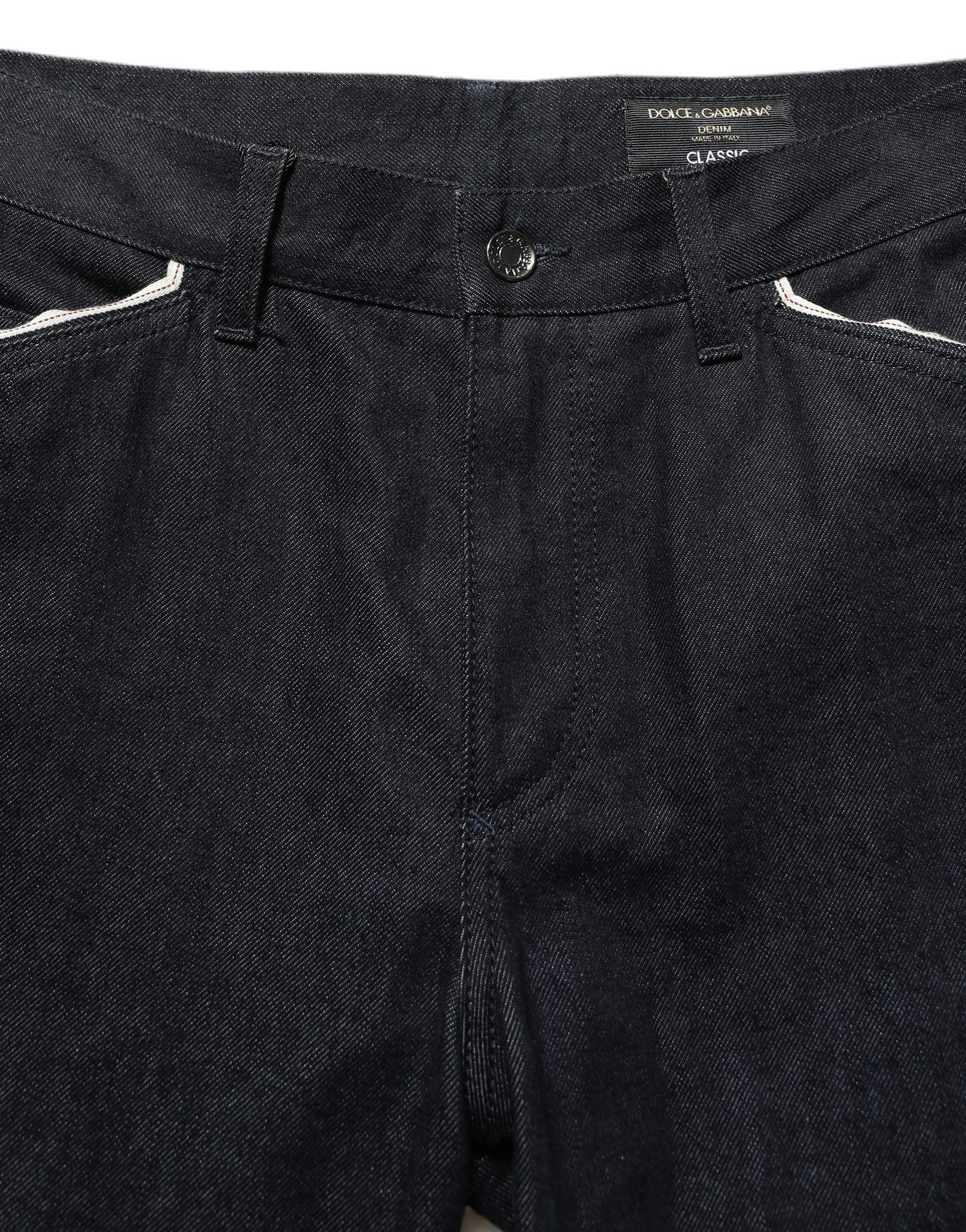 Dolce & Gabbana Black Cotton Mid Waist Classic Men Denim Men's Jeans
