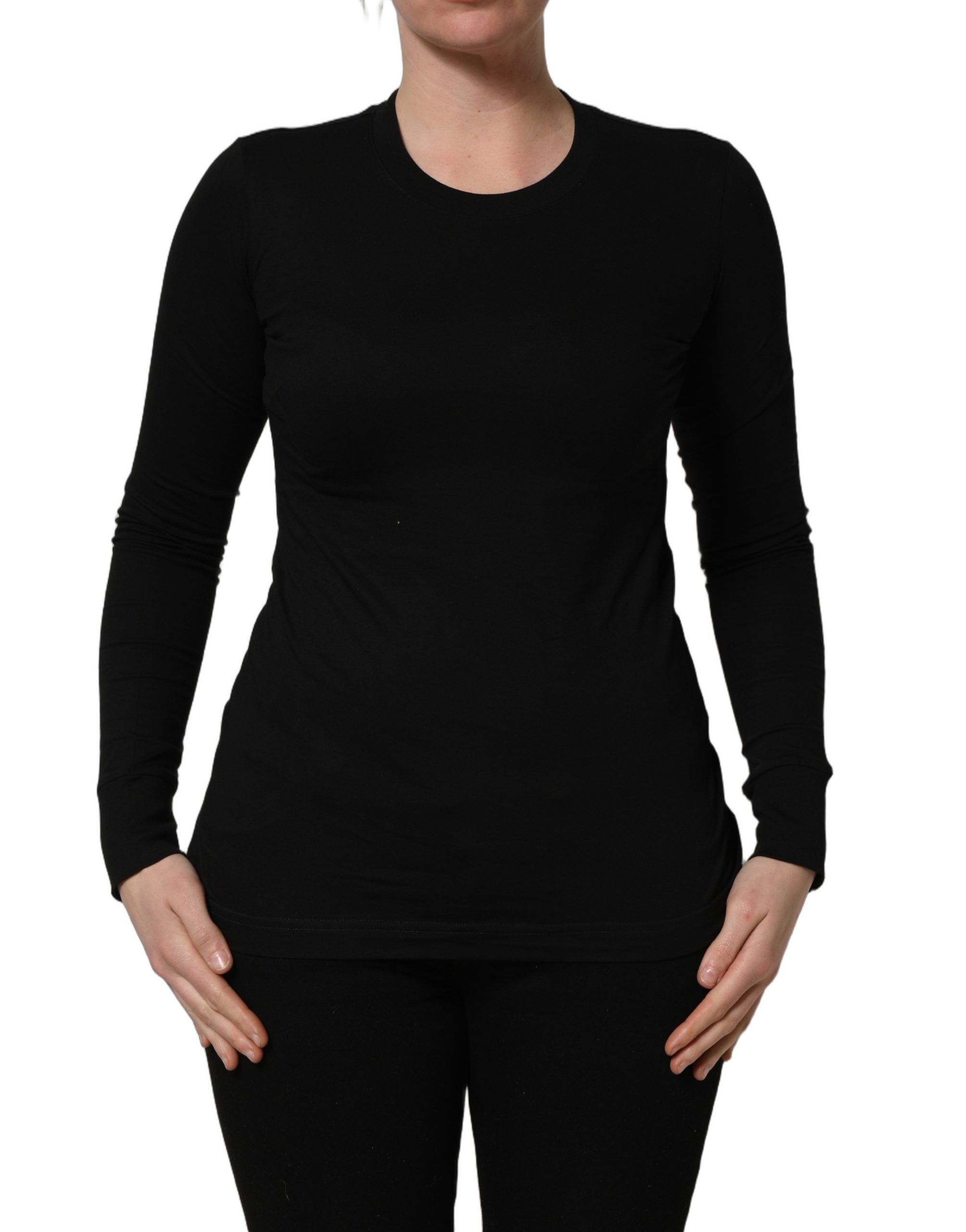 Dolce & Gabbana Black Long Sleeves Crew Neck Pullover Women's Sweater