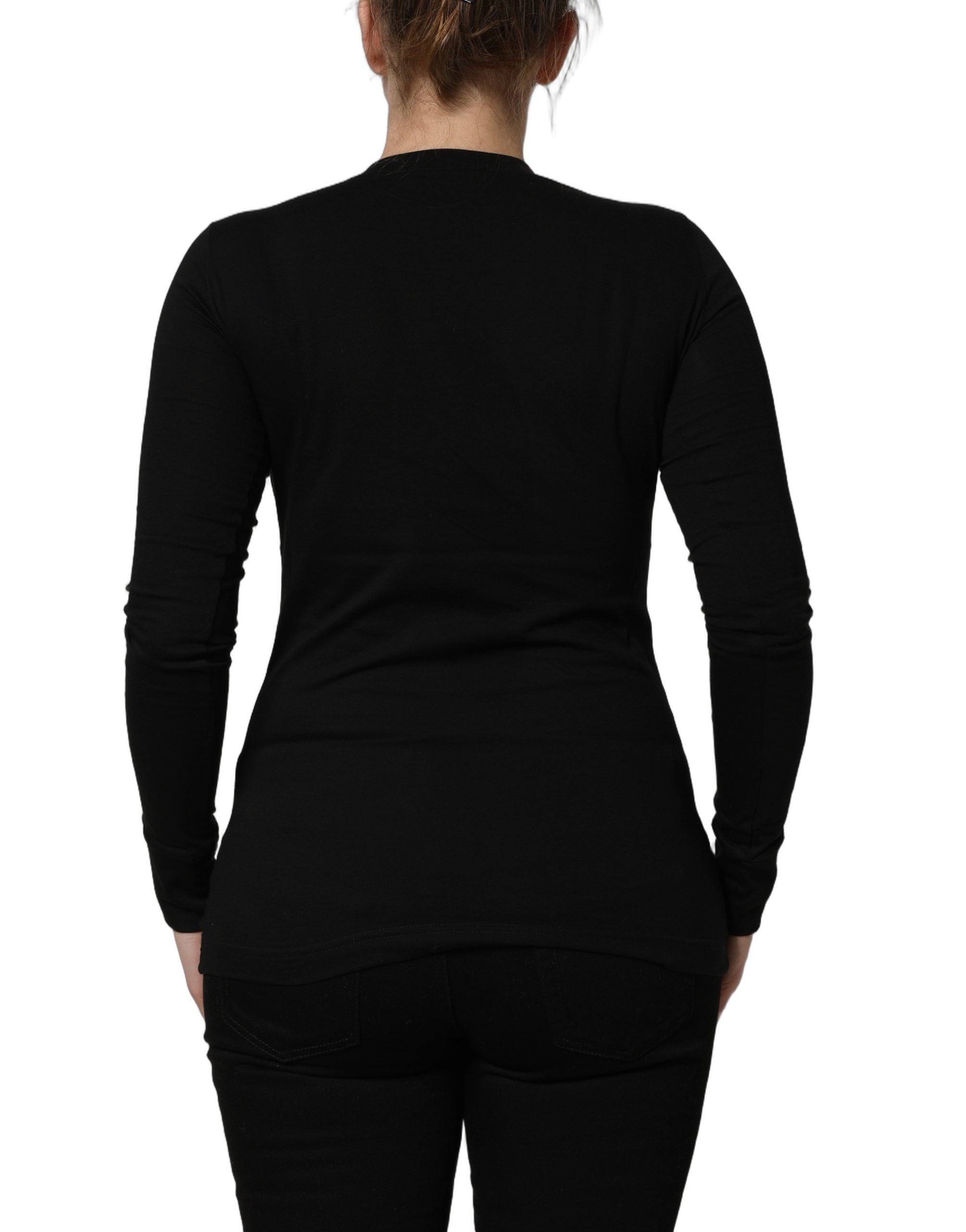 Dolce & Gabbana Black Long Sleeves Crew Neck Pullover Women's Sweater