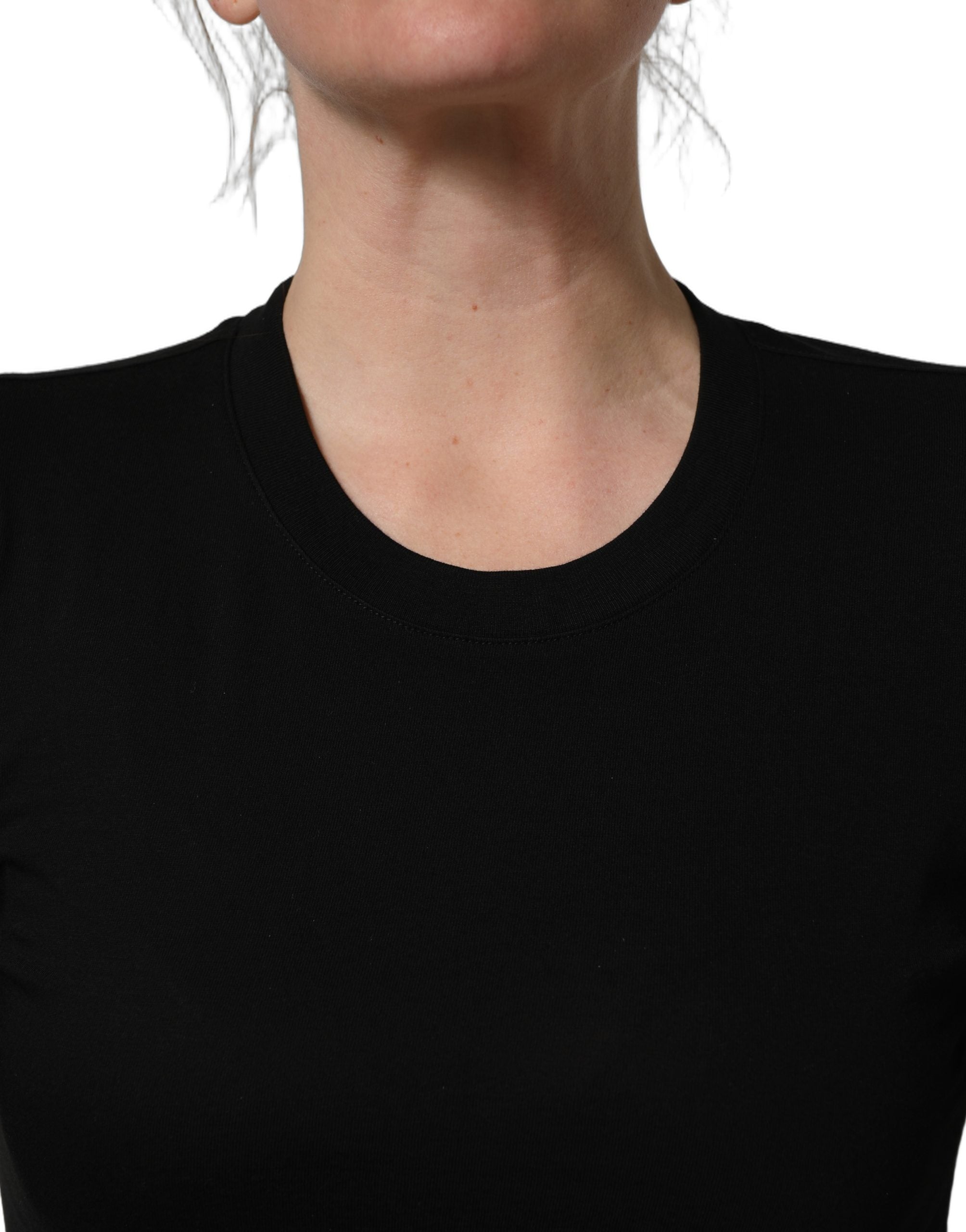 Dolce & Gabbana Black Long Sleeves Crew Neck Pullover Women's Sweater