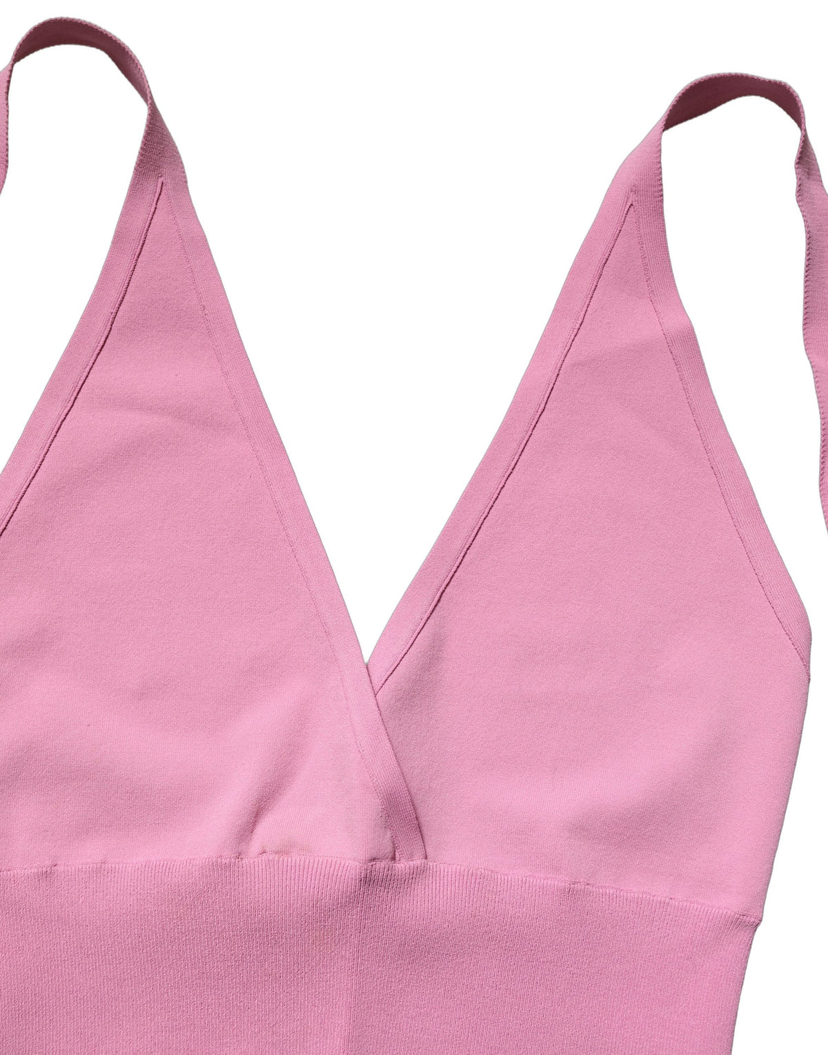 Dolce & Gabbana Pink Halter Neck Fitted Cropped Tank Women's Top (Pre-Owned)