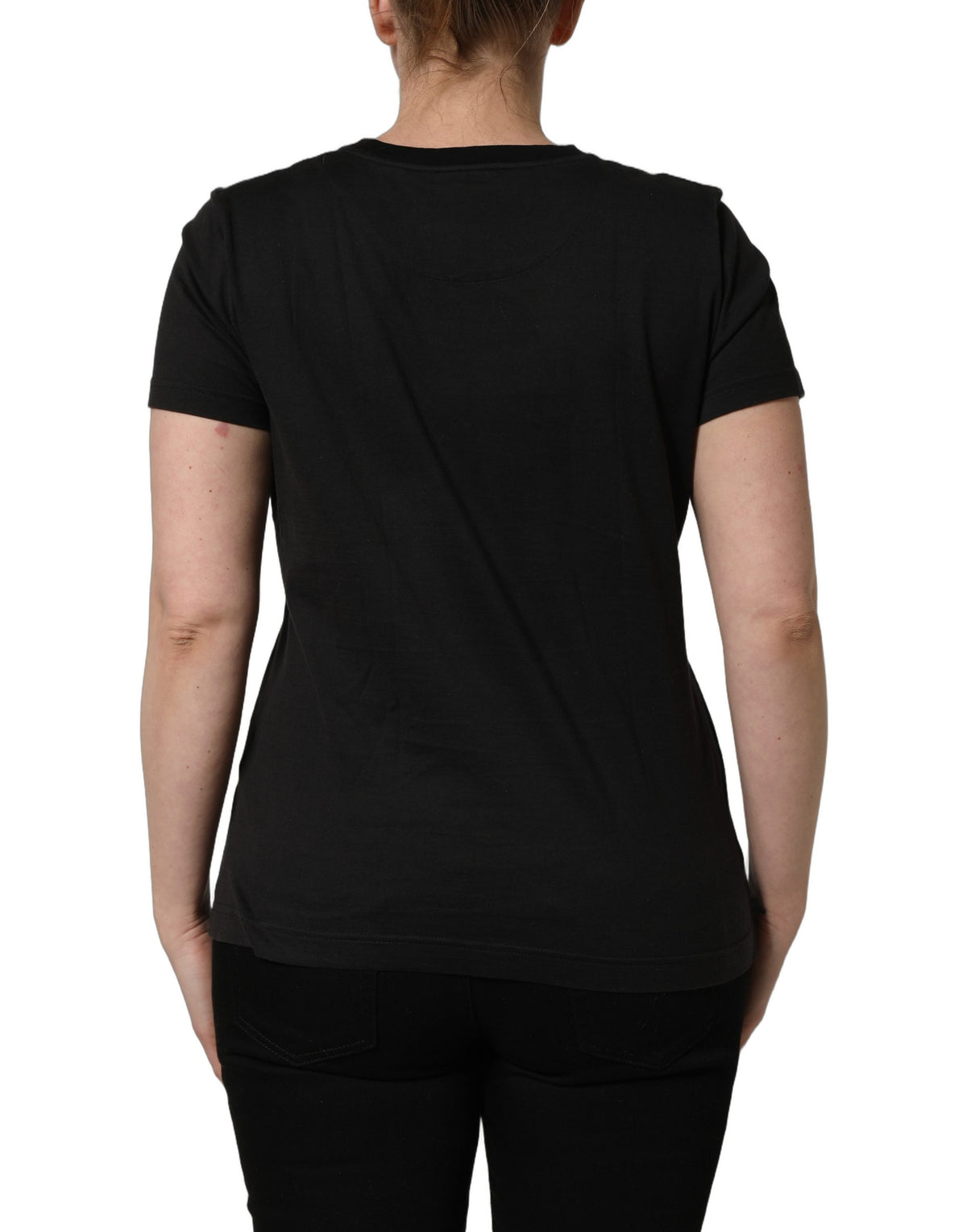 Dolce & Gabbana Black Tropical Jungle Round Neck Women's T-shirt (Pre-Owned)