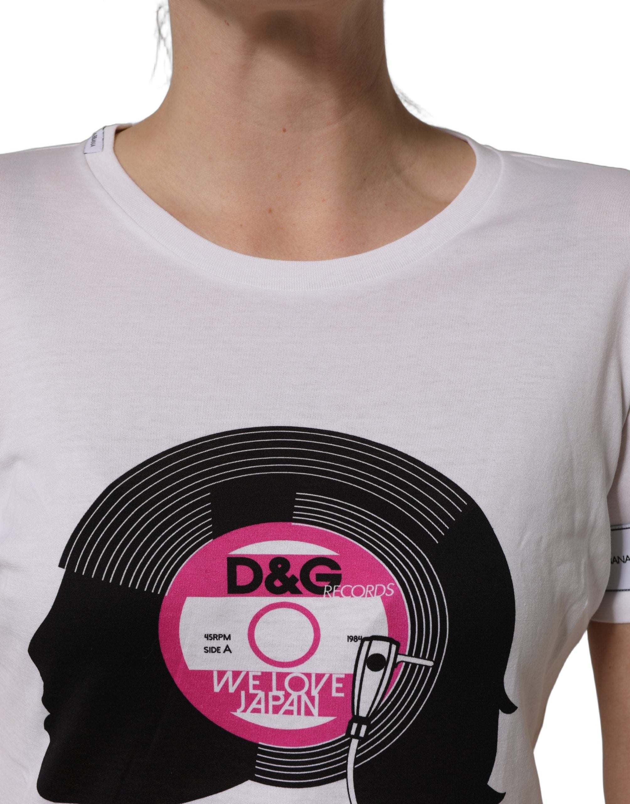 Dolce & Gabbana White D&G WE LOVE JAPAN Print Cotton Women's T-shirt