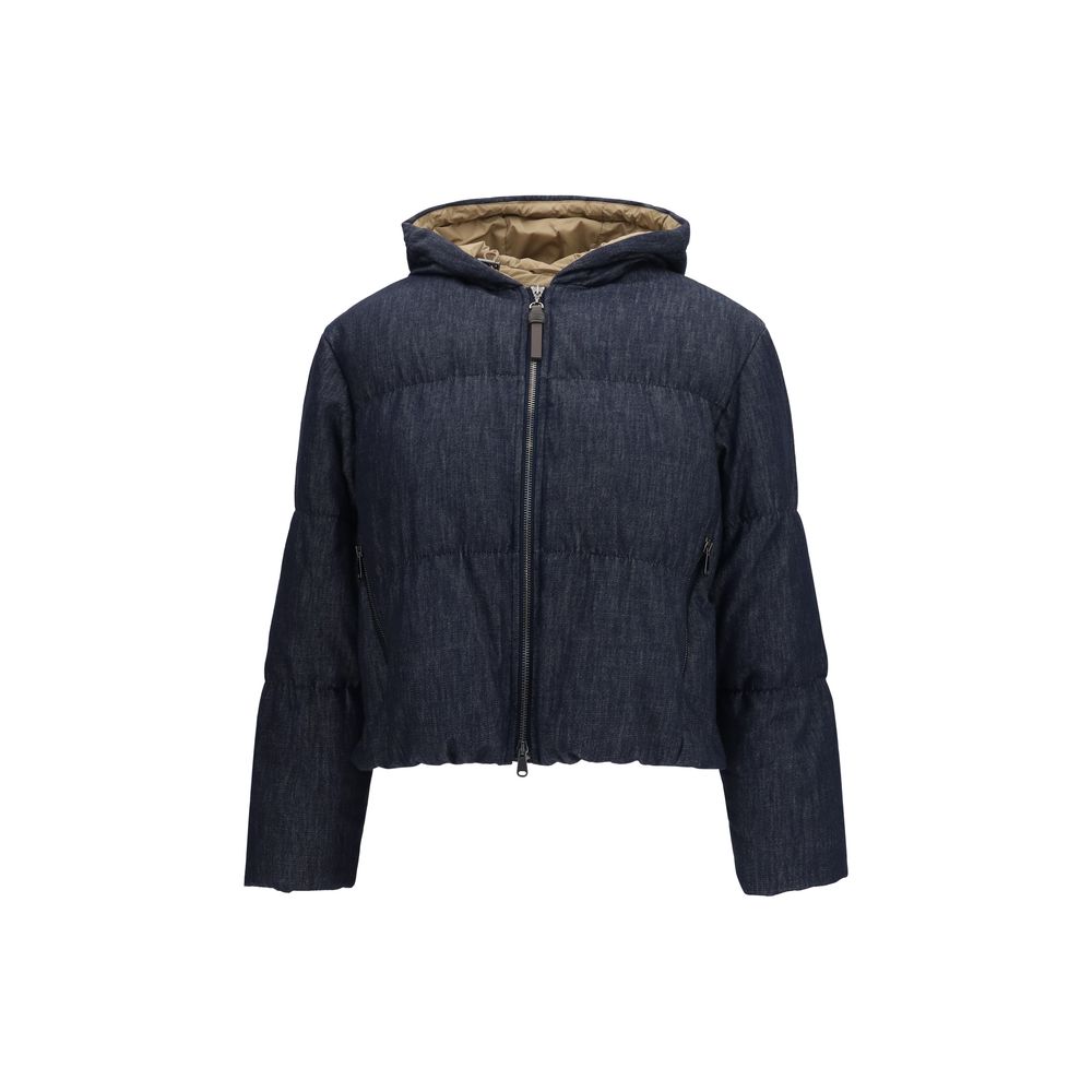 Brunello Cucinelli Blue Cotton Shell Women's Jacket