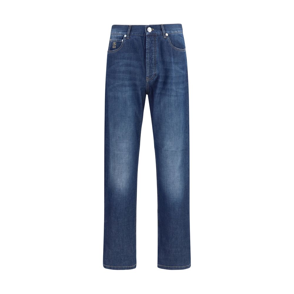 Brunello Cucinelli Blue Cotton Jeans Men's Denim
