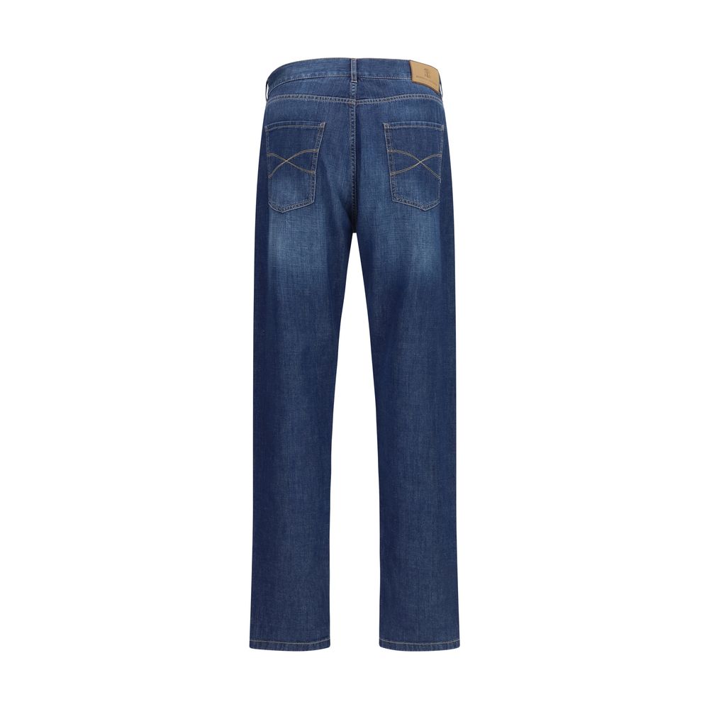 Brunello Cucinelli Blue Cotton Jeans Men's Denim