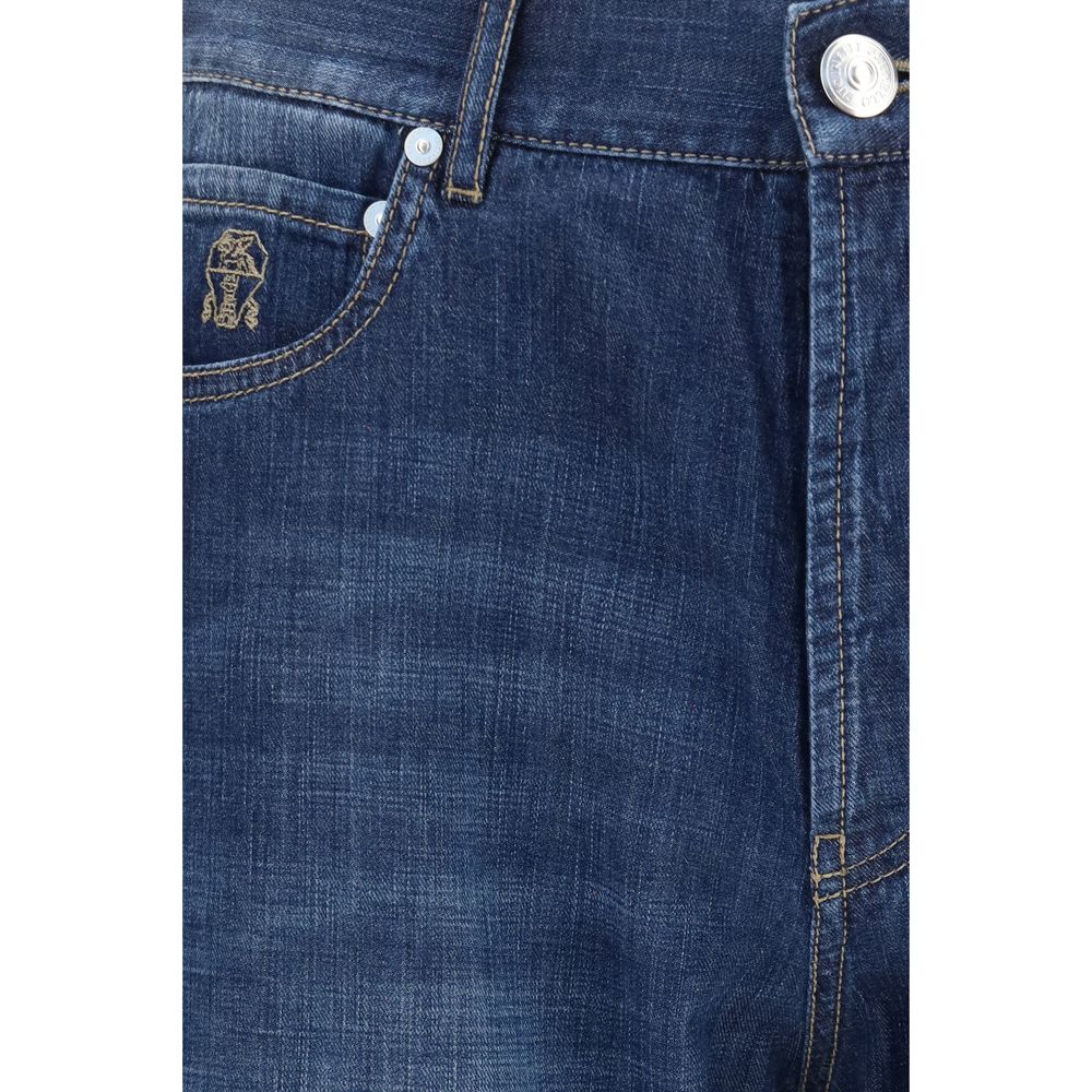 Brunello Cucinelli Blue Cotton Jeans Men's Denim