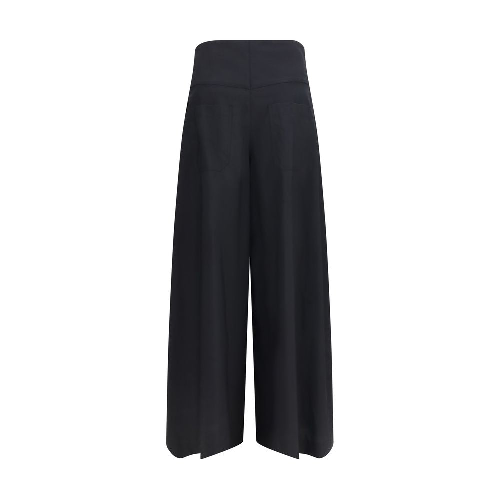 Brunello Cucinelli Black Cotton Casual Women's Pants