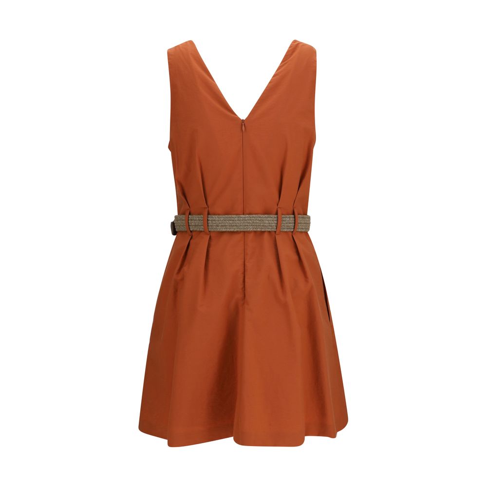 Brunello Cucinelli Orange Cotton Casual Women's Dress