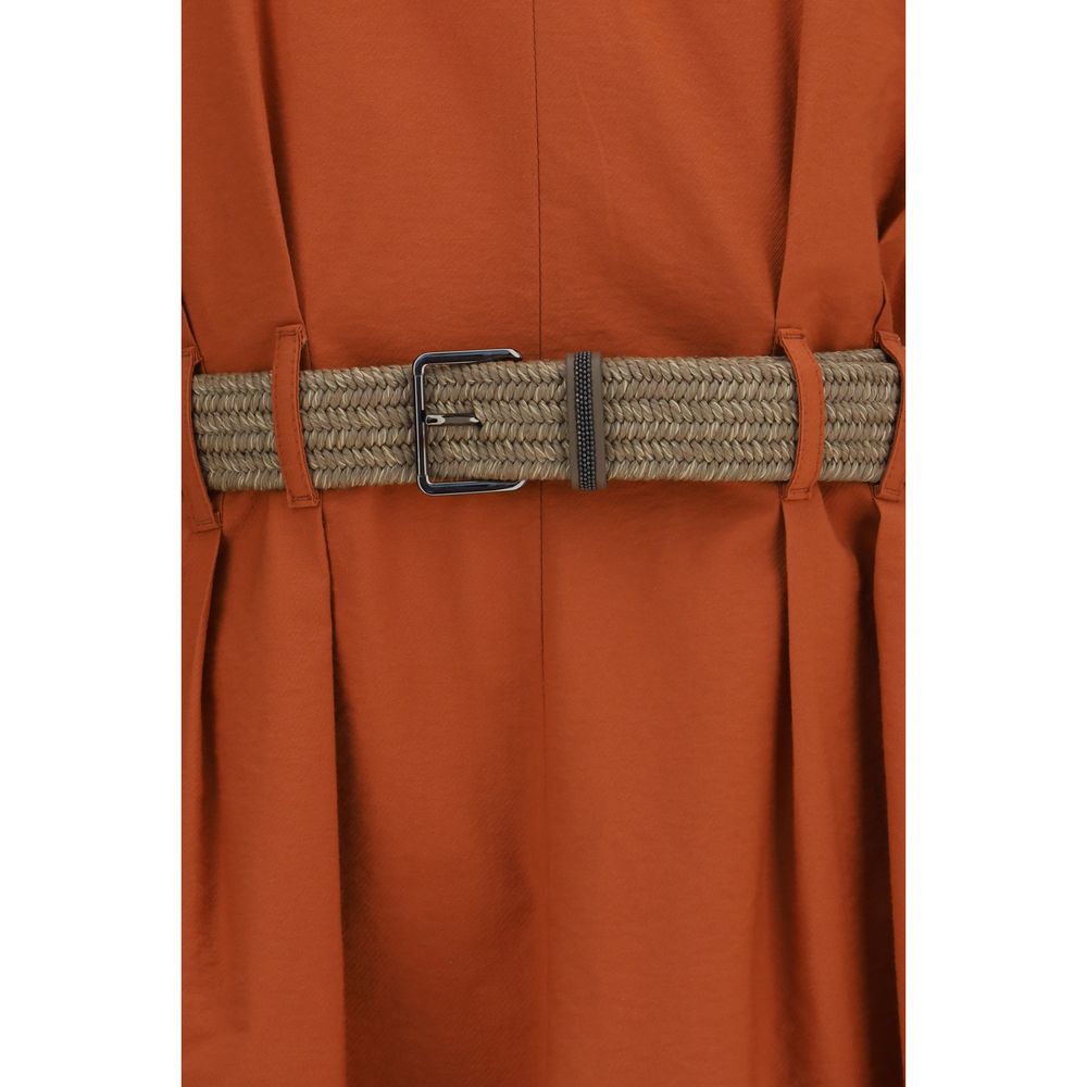 Brunello Cucinelli Orange Cotton Casual Women's Dress