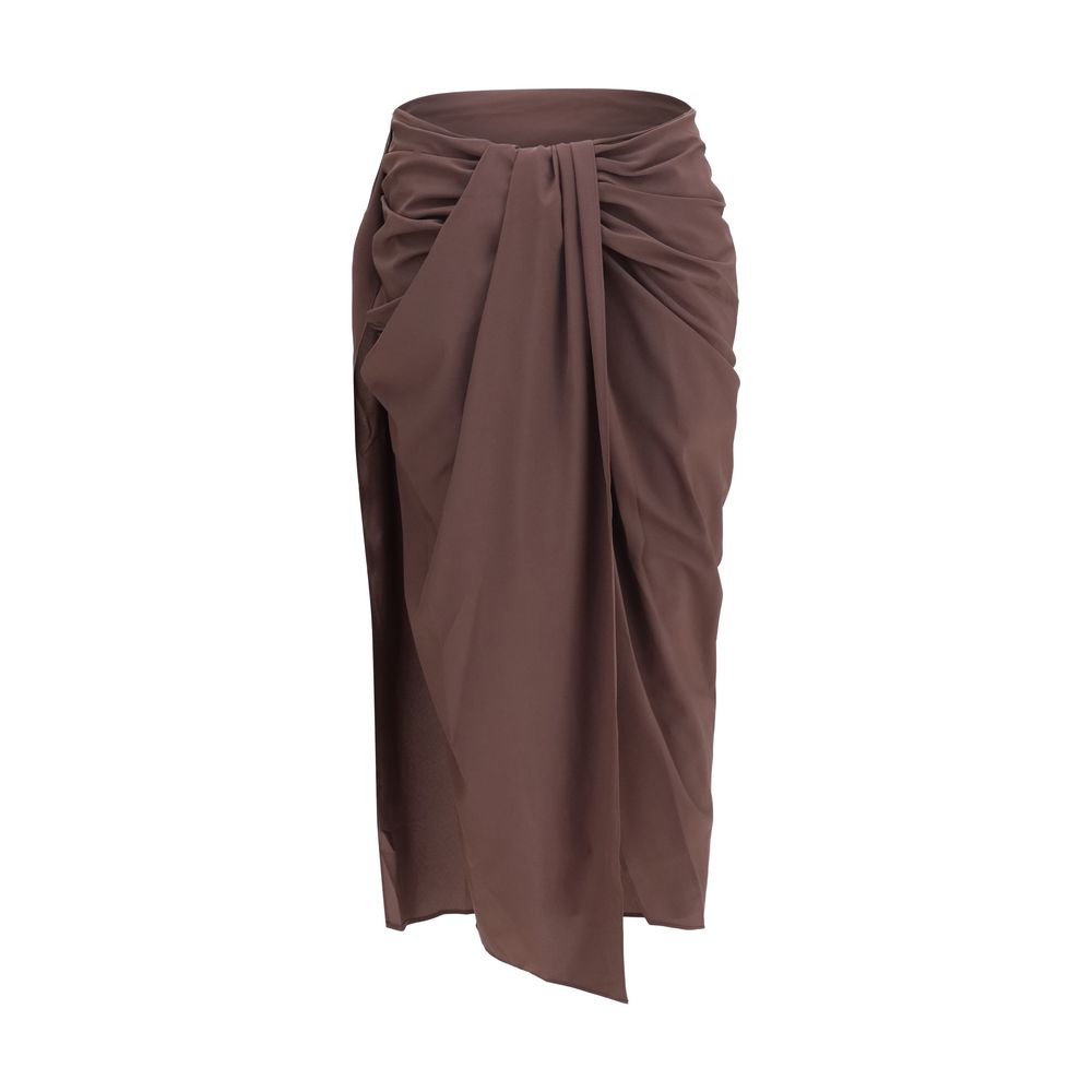 Jacquemus Brown Polyester Midi Women's Skirt