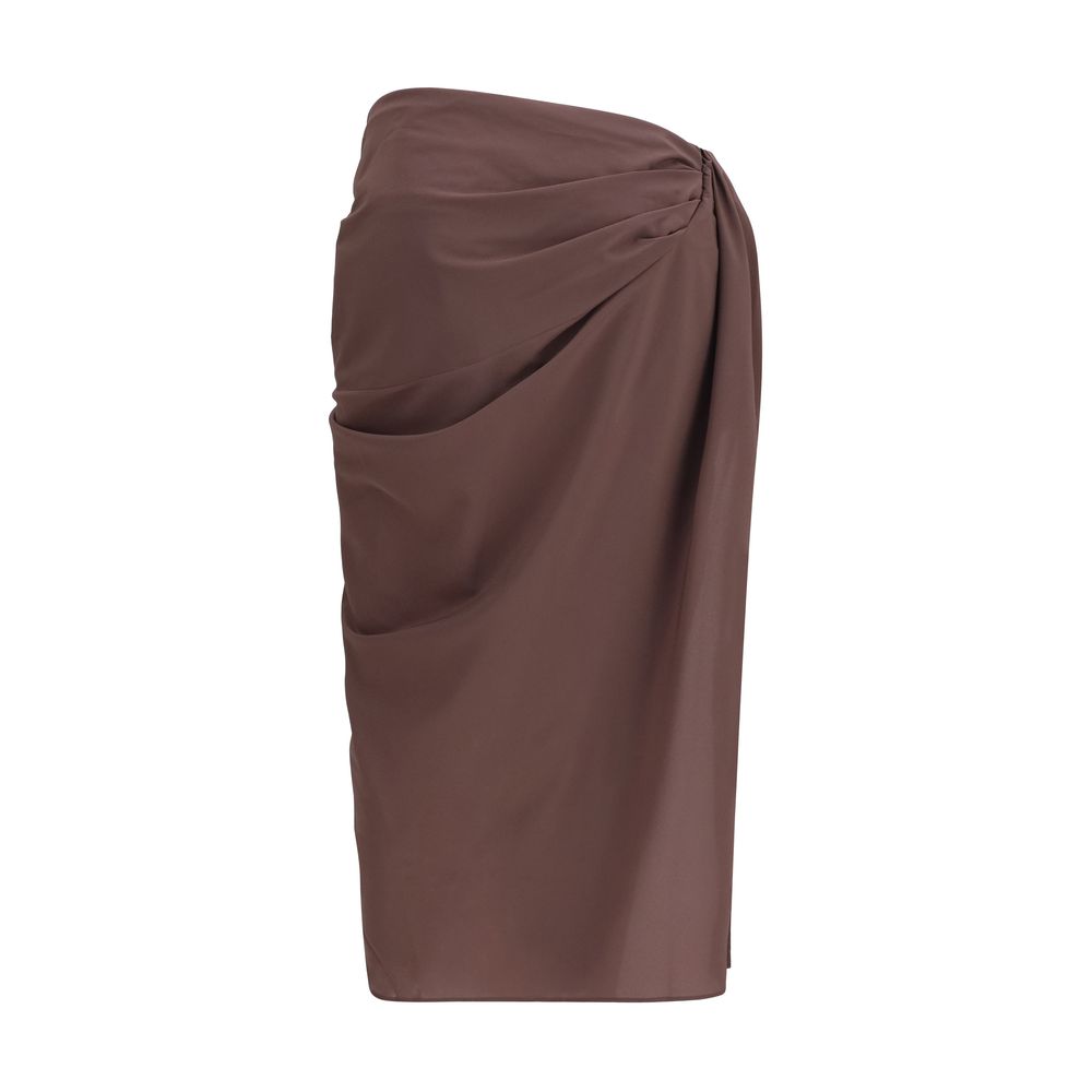 Jacquemus Brown Polyester Midi Women's Skirt