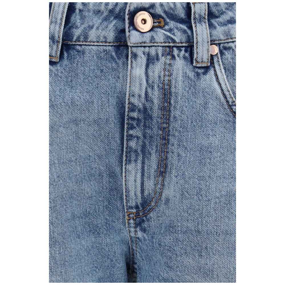Brunello Cucinelli Blue Cotton Straight-Leg Women's Jeans