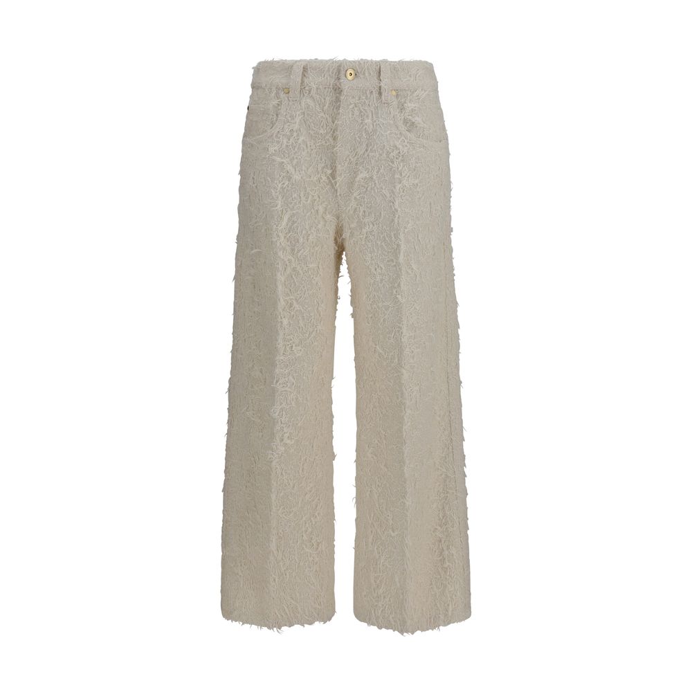 Brunello Cucinelli Beige Cotton Cropped Women's Pants