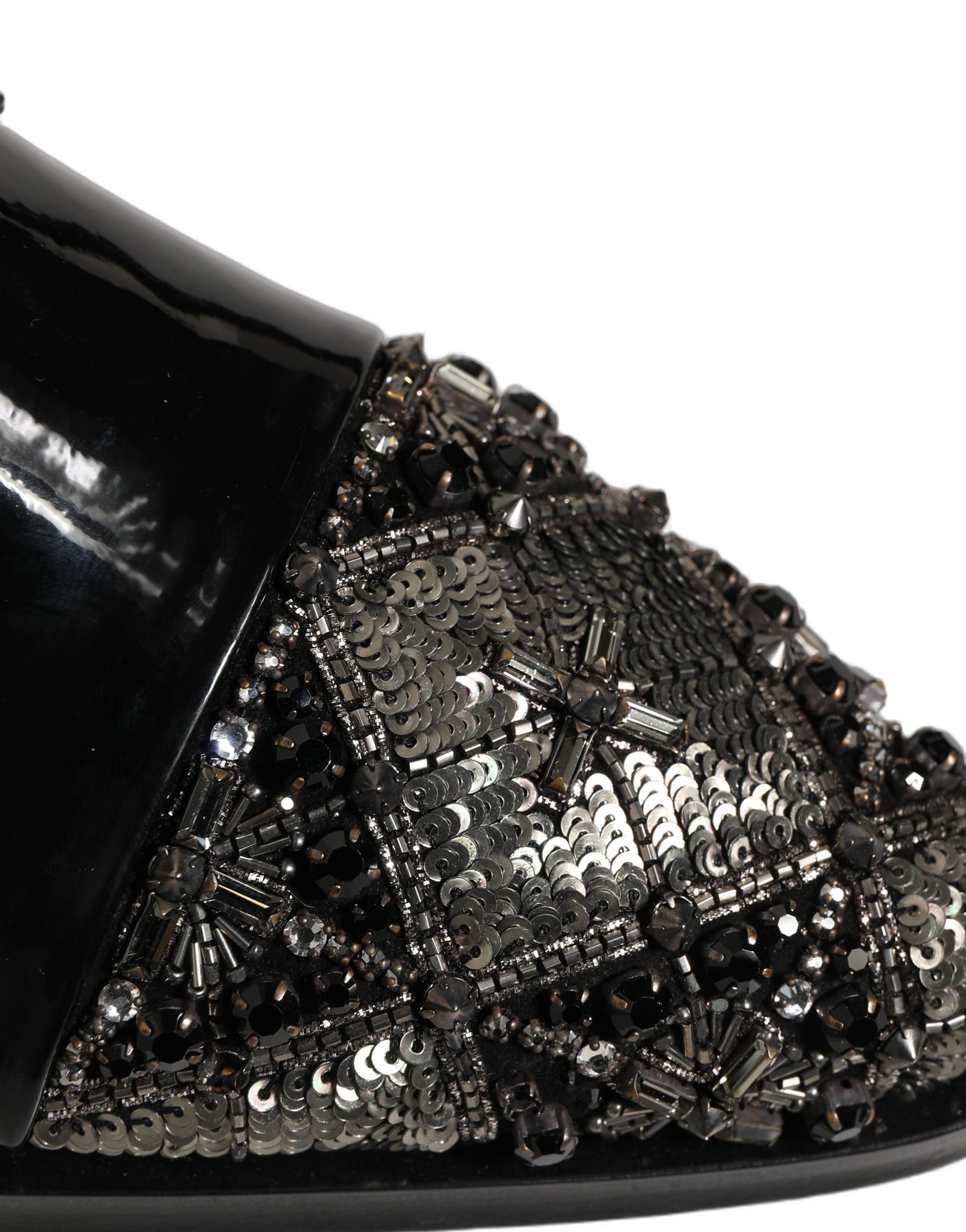 Dolce & Gabbana Black Embellished Men Derby Dress Formal Men's Shoes