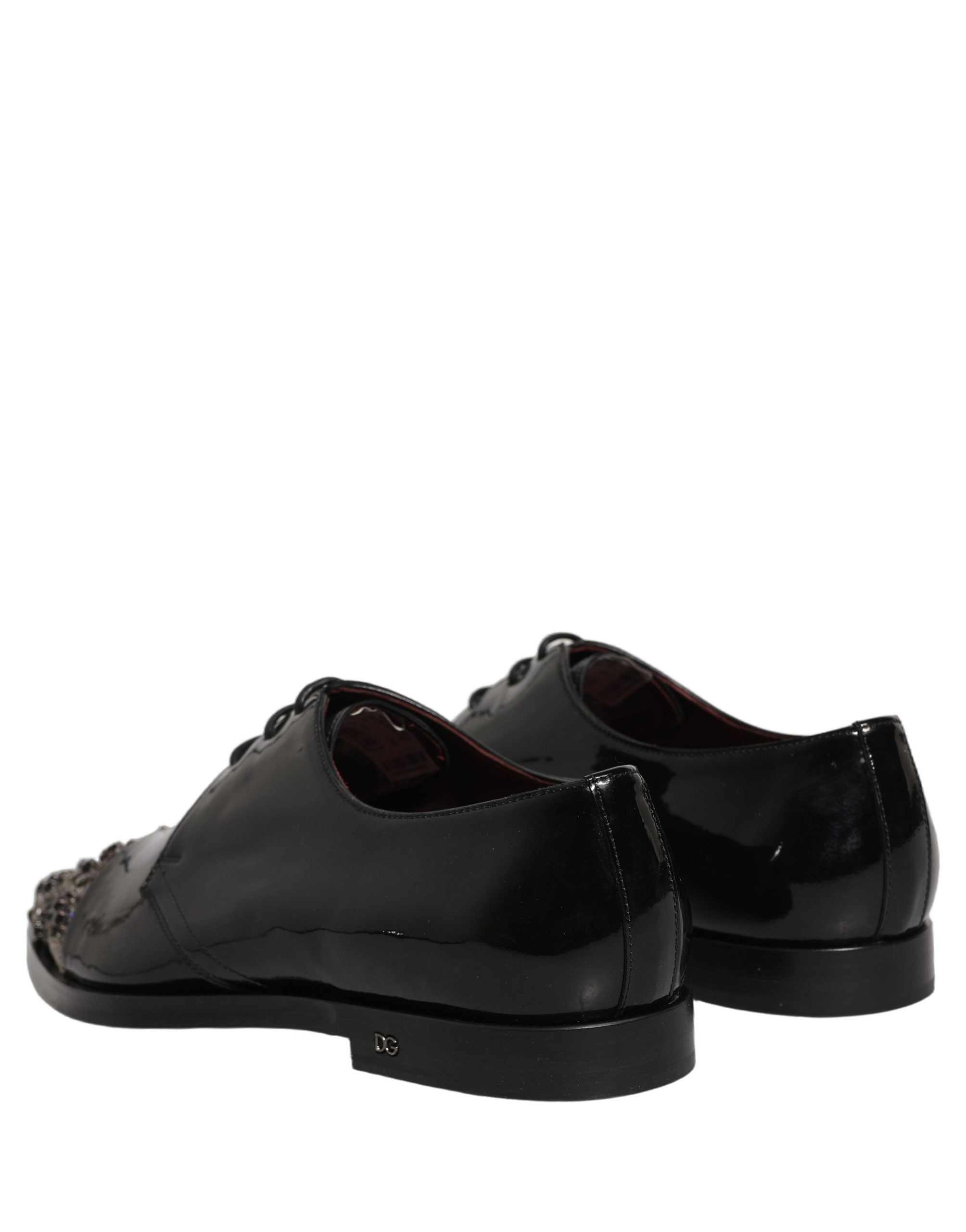Dolce & Gabbana Black Embellished Men Derby Dress Formal Men's Shoes