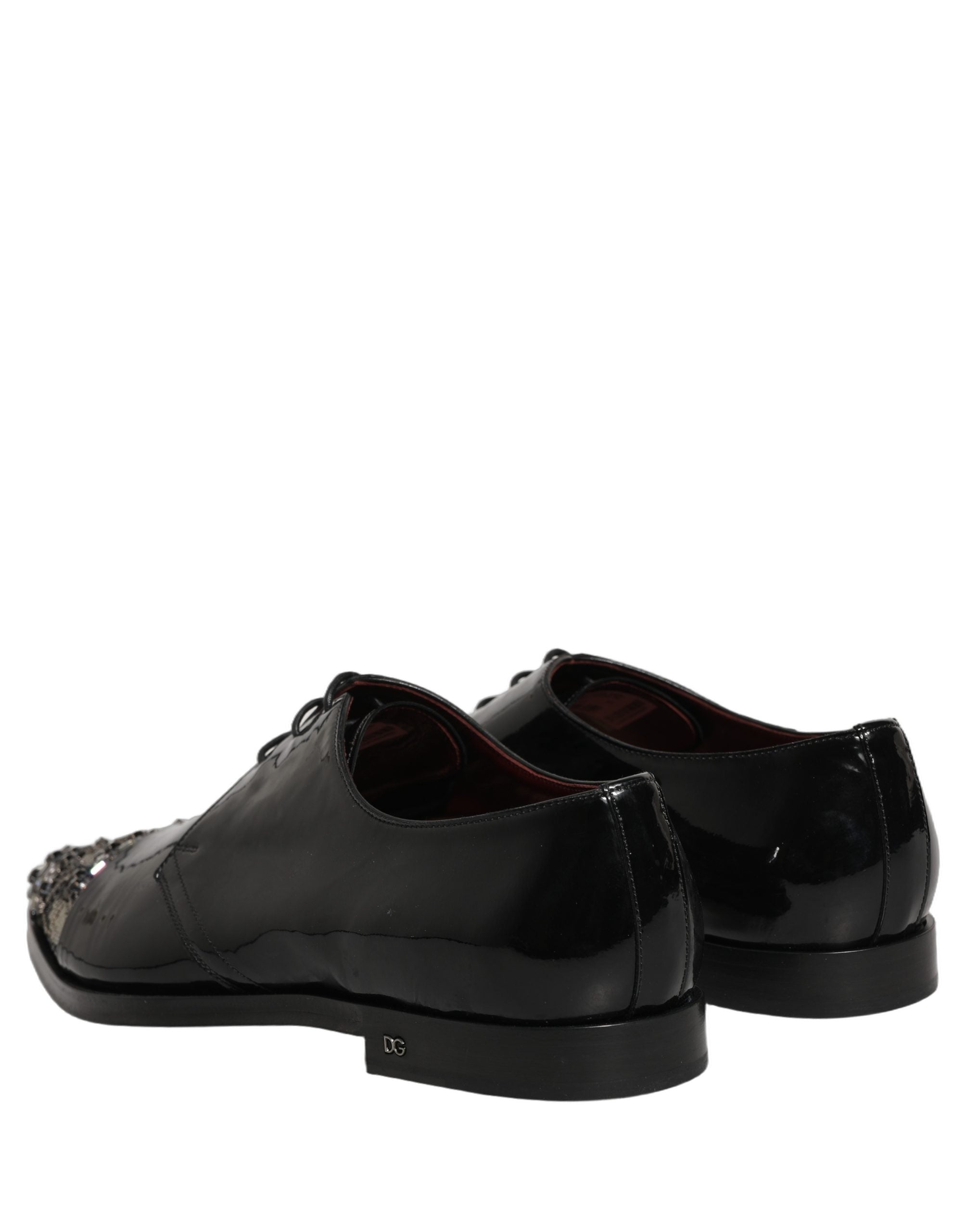 Dolce & Gabbana Black Embellished Derby Dress Formal Men's Shoes