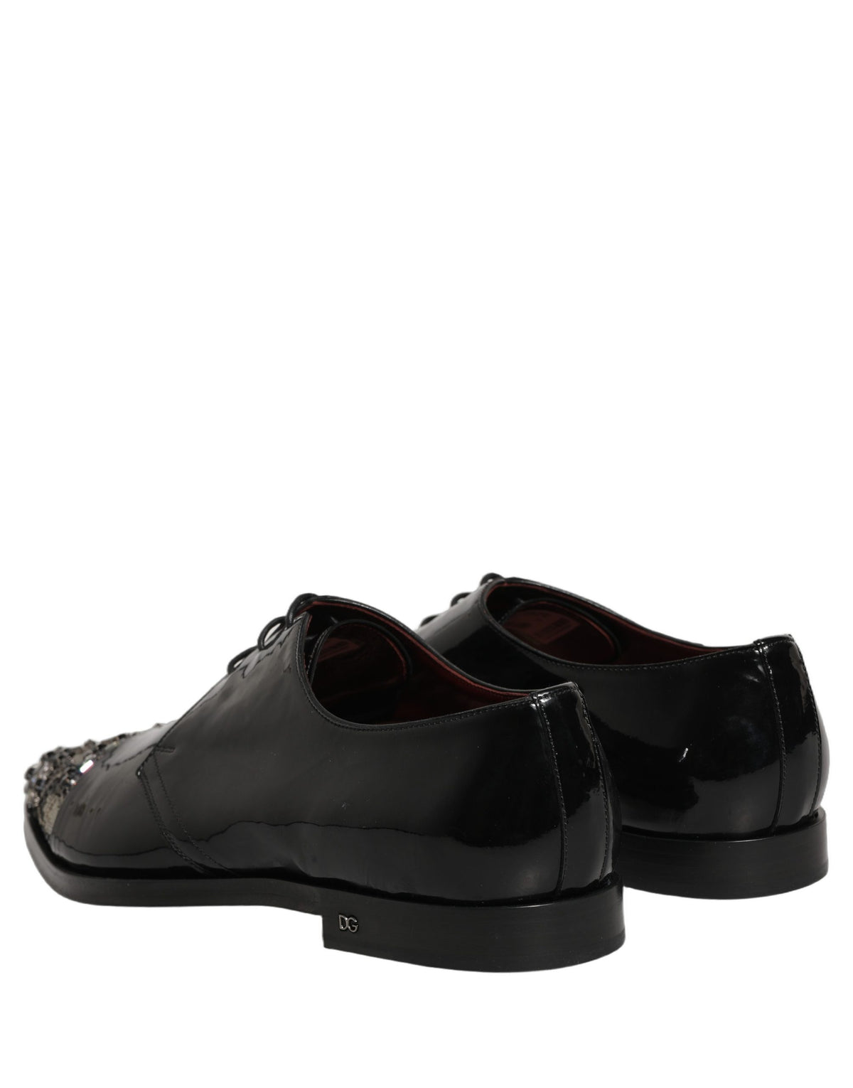 Dolce & Gabbana Black Embellished Derby Dress Formal Men's Shoes