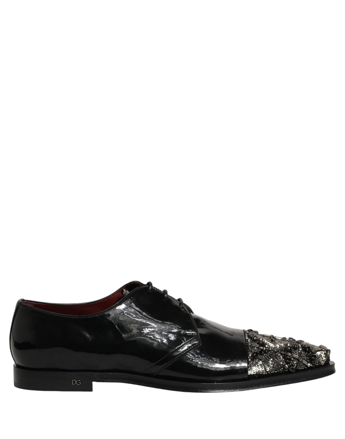 Dolce & Gabbana Black Embellished Derby Dress Formal Men's Shoes