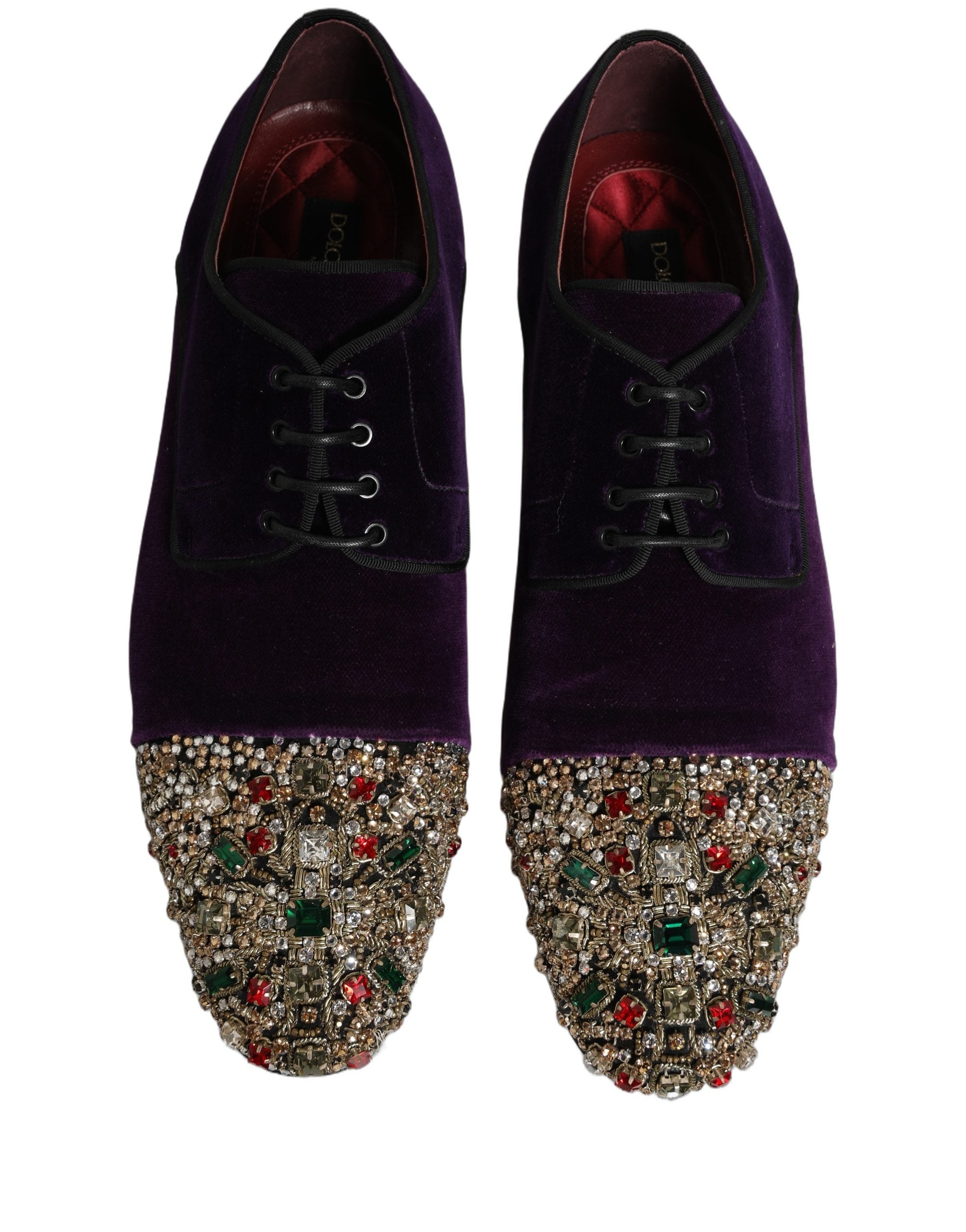 Dolce & Gabbana Violet Suede Embellished Derby Dress Men's Shoes (Pre-Owned)