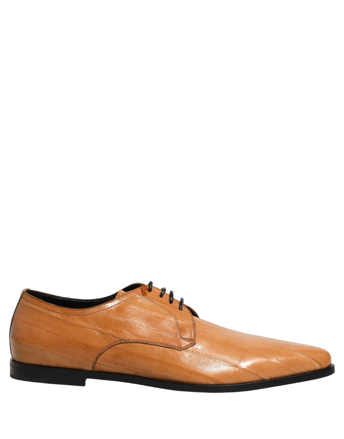Dolce & Gabbana Brown Leather Lace Up Men Derby Dress Men's Shoes