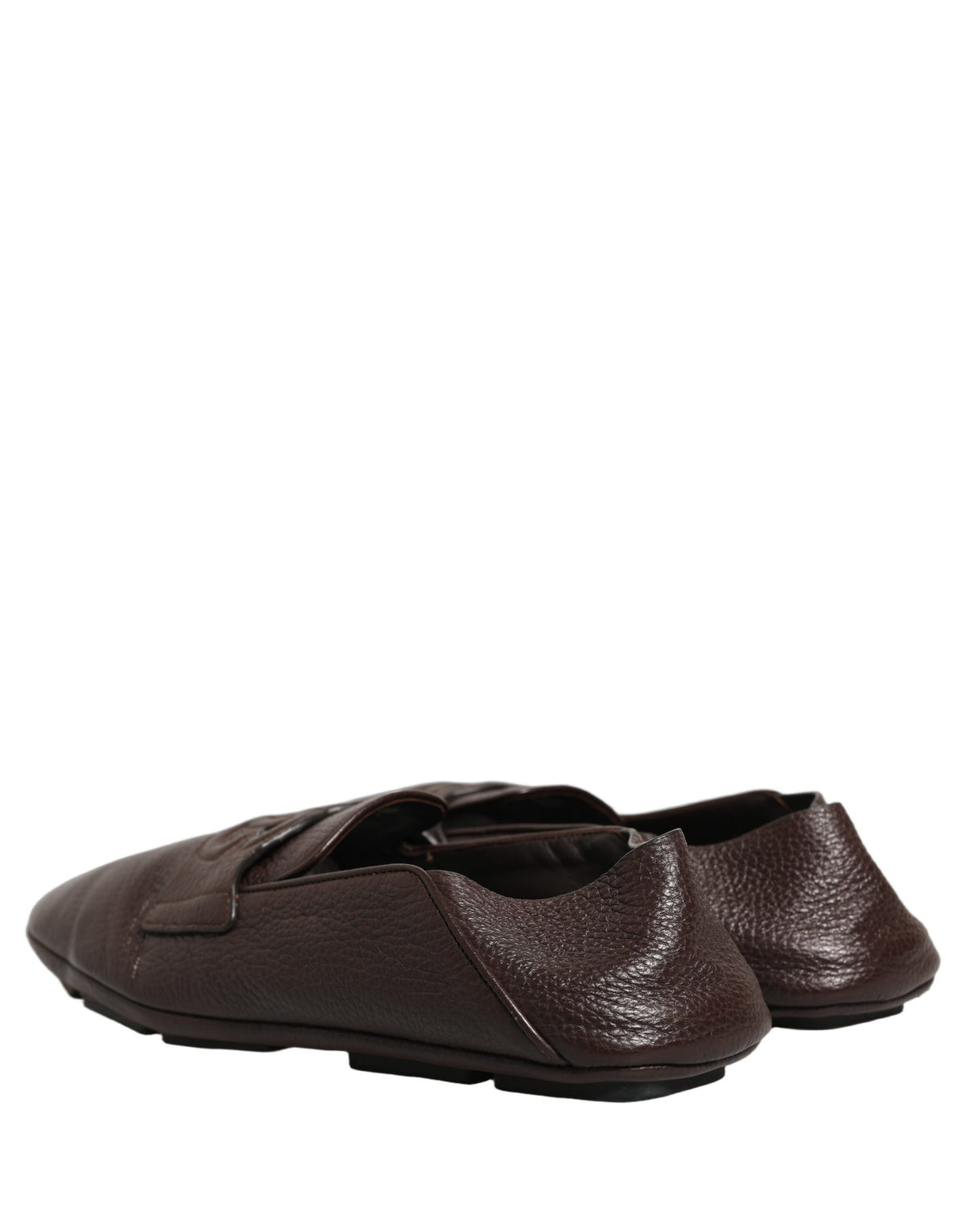 Dolce & Gabbana Brown Deerskin Leather Driver Loafers Men's Shoes