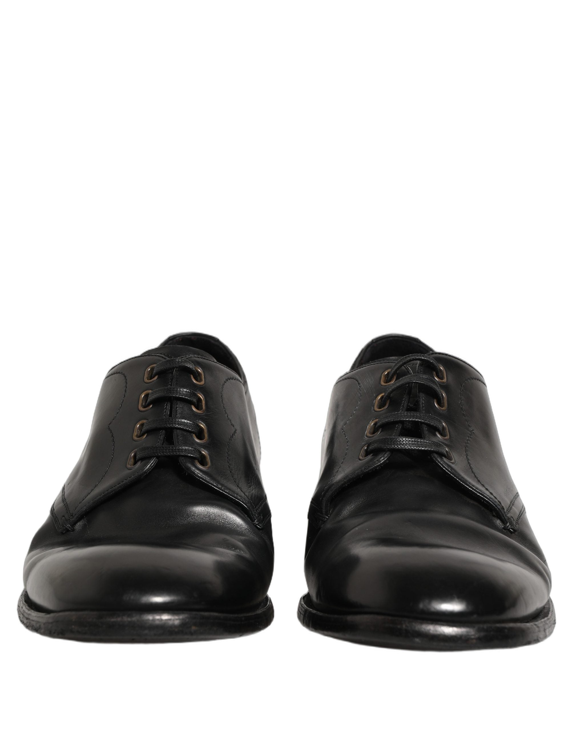 Dolce & Gabbana Black Leather Lace Up Derby Dress Formal Men's Shoes (Pre-Owned)
