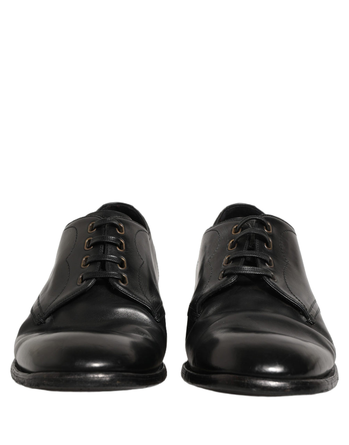 Dolce & Gabbana Black Leather Lace Up Derby Dress Formal Men's Shoes (Pre-Owned)