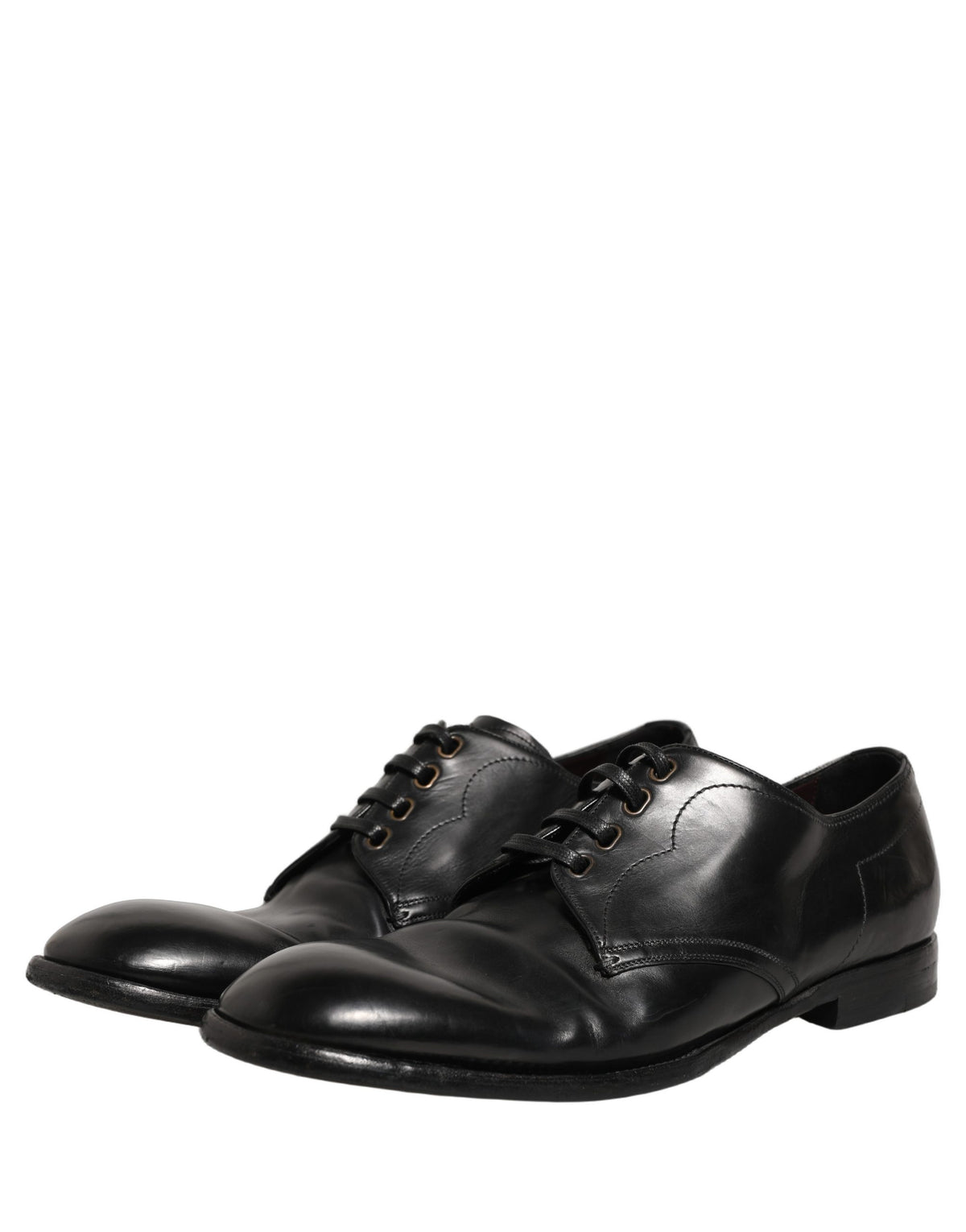 Dolce & Gabbana Black Leather Lace Up Derby Dress Formal Men's Shoes (Pre-Owned)