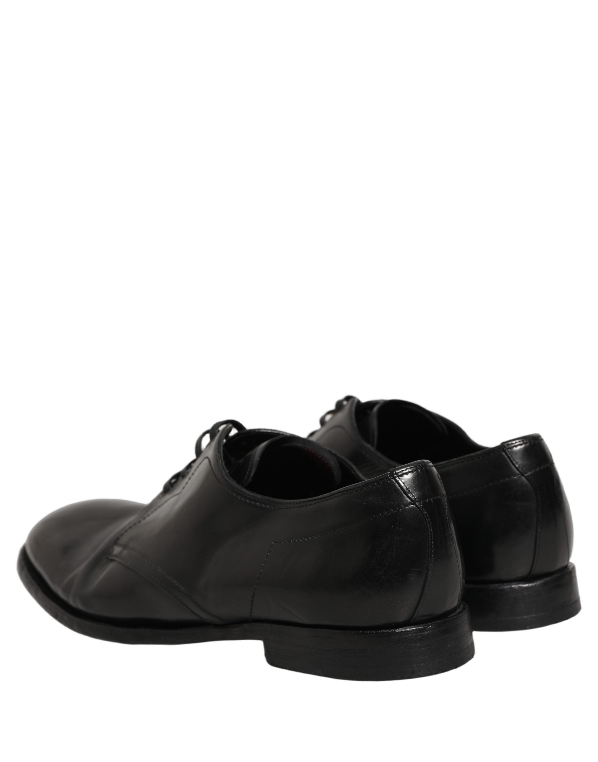 Dolce & Gabbana Black Leather Lace Up Derby Dress Formal Men's Shoes (Pre-Owned)